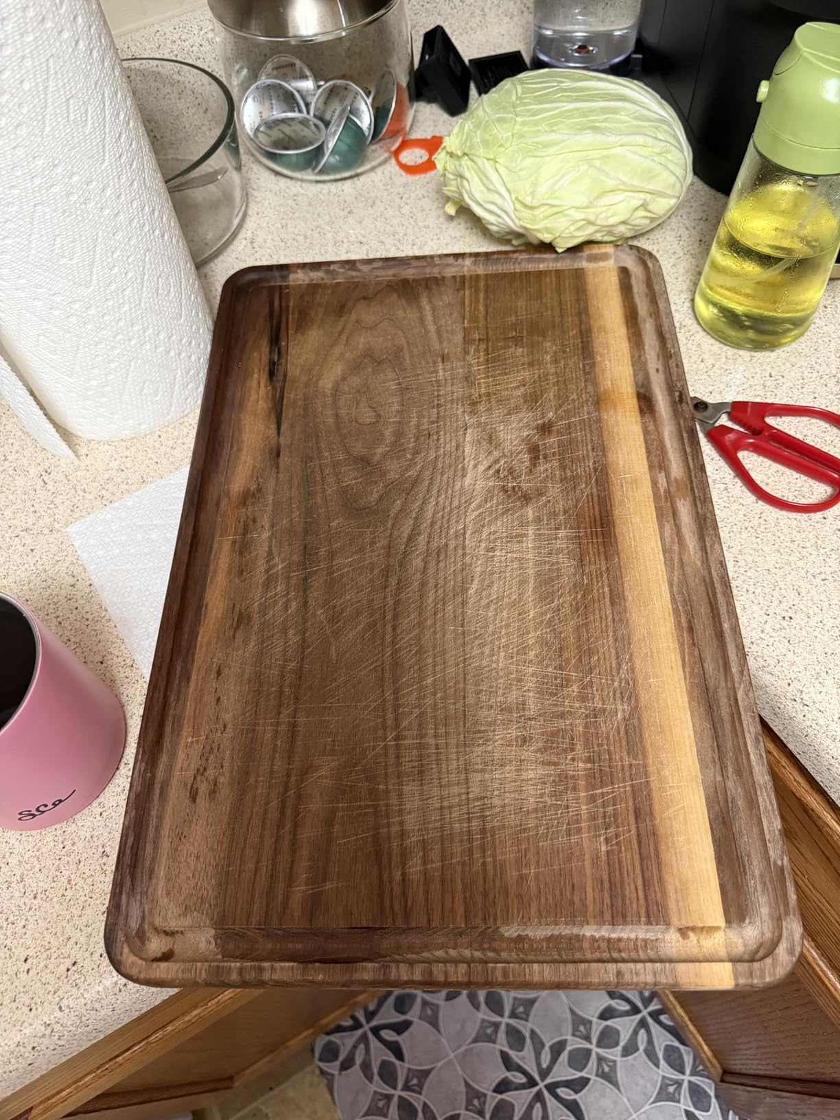 AZRHOM Thick Walnut Wood Cutting Board 18x12 in Large Wooden Chopping Board customer photo 2