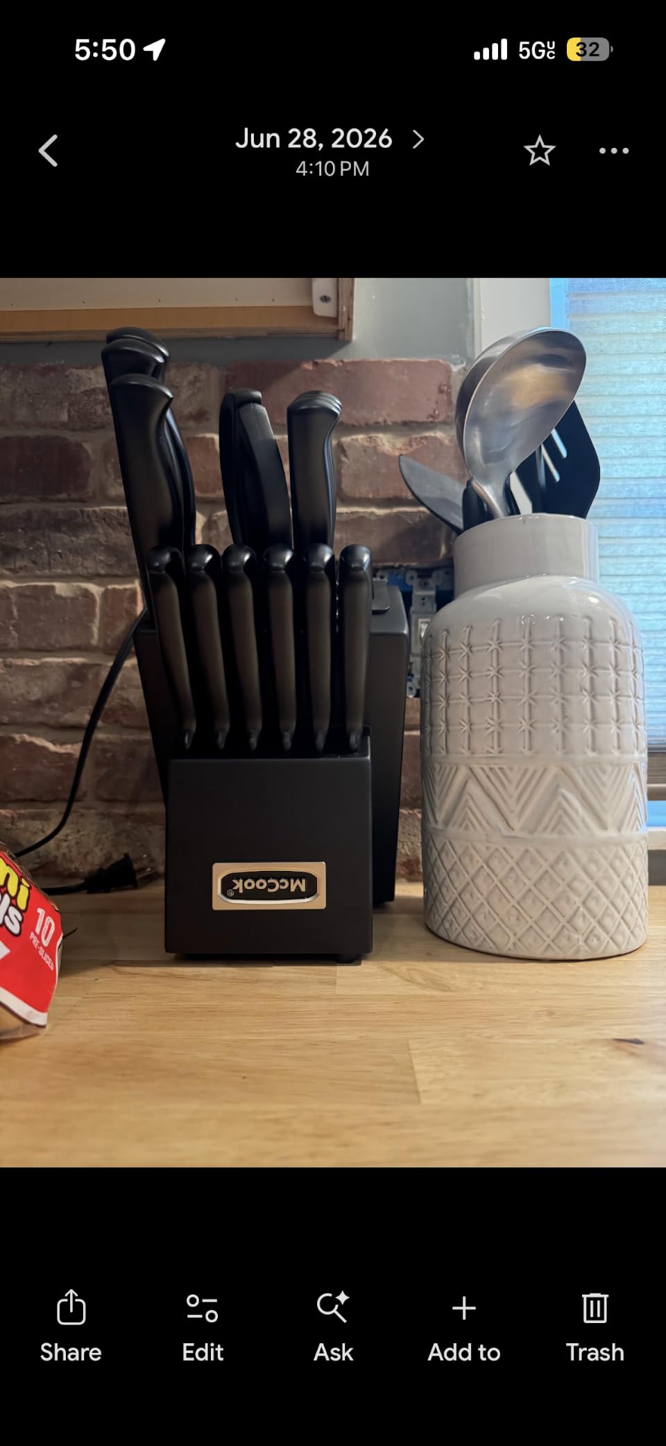 McCook Kitchen Knife Set 15PC Knife Block Set w Built-in Sharpener customer photo 1