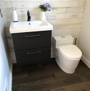 WOODBRIDGE T-0018/B-0735 Dual Flush Elongated One Piece Soft Closing Seat, Comfort Height, White T-0018/B0735, Modern Toilet customer photo 1