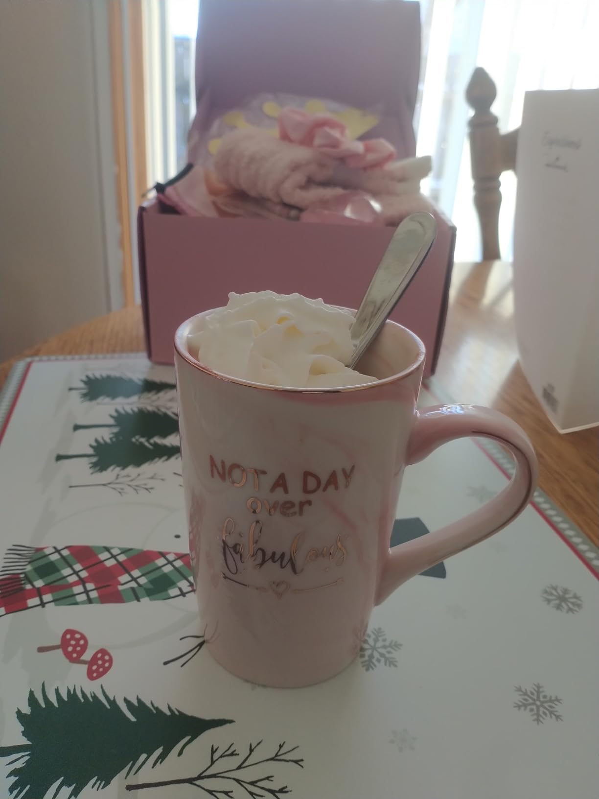 Jumway Not A Day Over Fabulous Mug Gifts Set- Birthday Gifts for Women - Funny Birthday Gift Ideas for Her,Friends, Coworkers, Her, Wife, Mom, Daughter, Sister, Aunt Ceramic Marble Mug 14 Oz customer photo 1