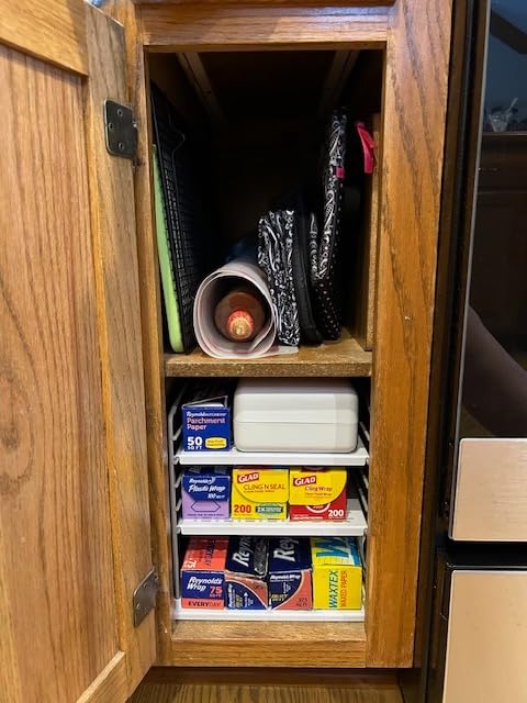 YouCopia UpSpace Adjustable Box Organizer for Foil Wrap and Kitchen Cabinet Storage, Original, White customer photo 2