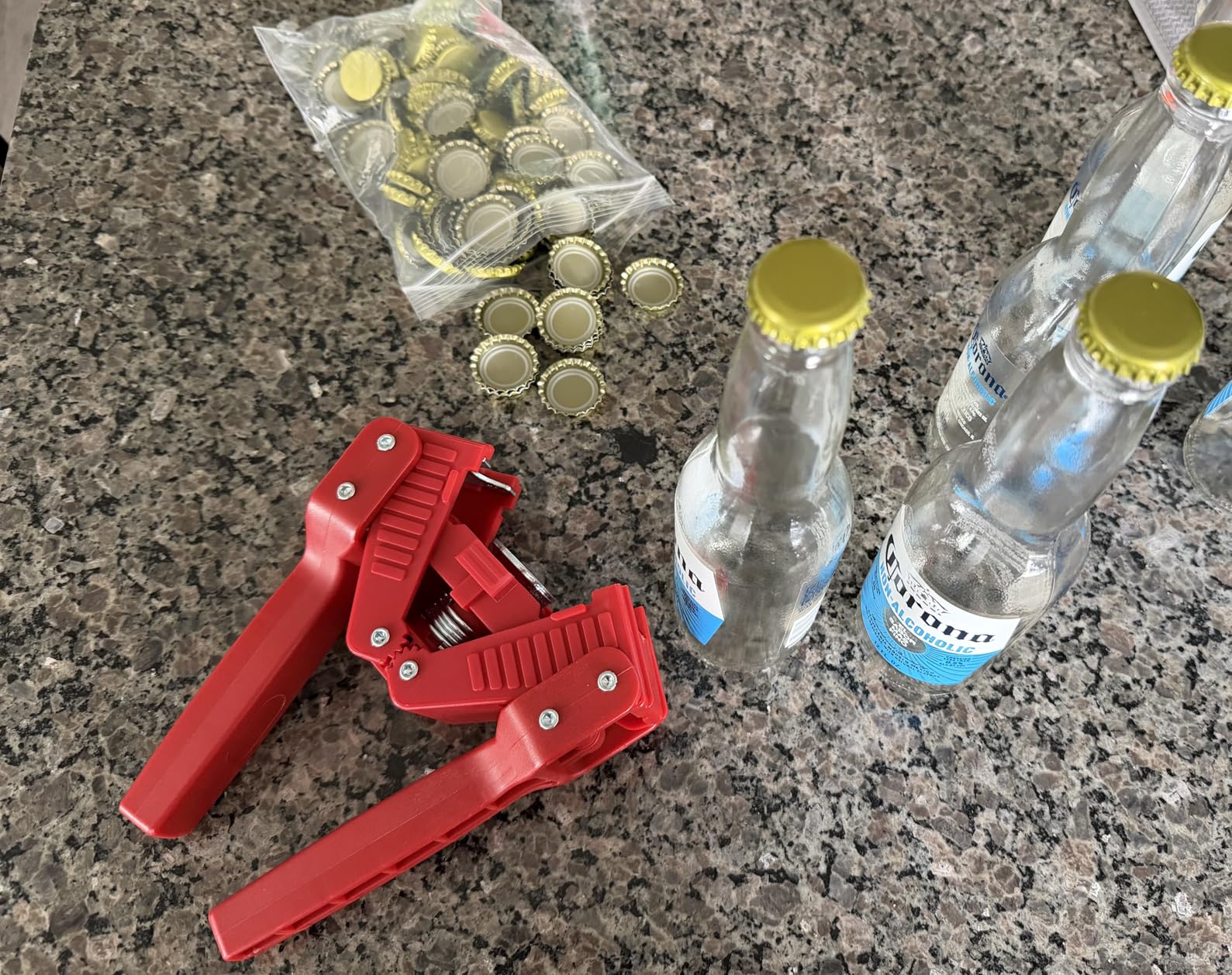 Manual Bottle Capper Tool, Double Lever Hand Capper with 144 count Beer Bottle Caps for Home Brewing, Bottle Sealer (Bottle Capper-1) customer photo 1