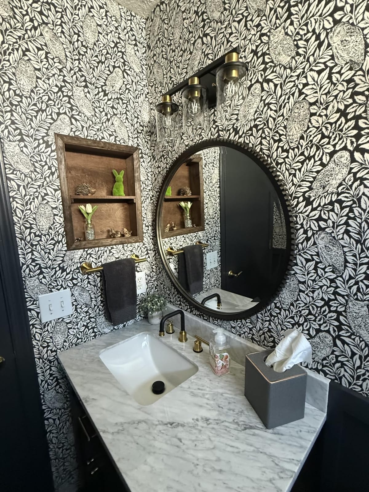 WOWOW Brushed Nickel Bathroom Faucet 3 Hole, Widespread Vanity Sink Faucets customer photo 1