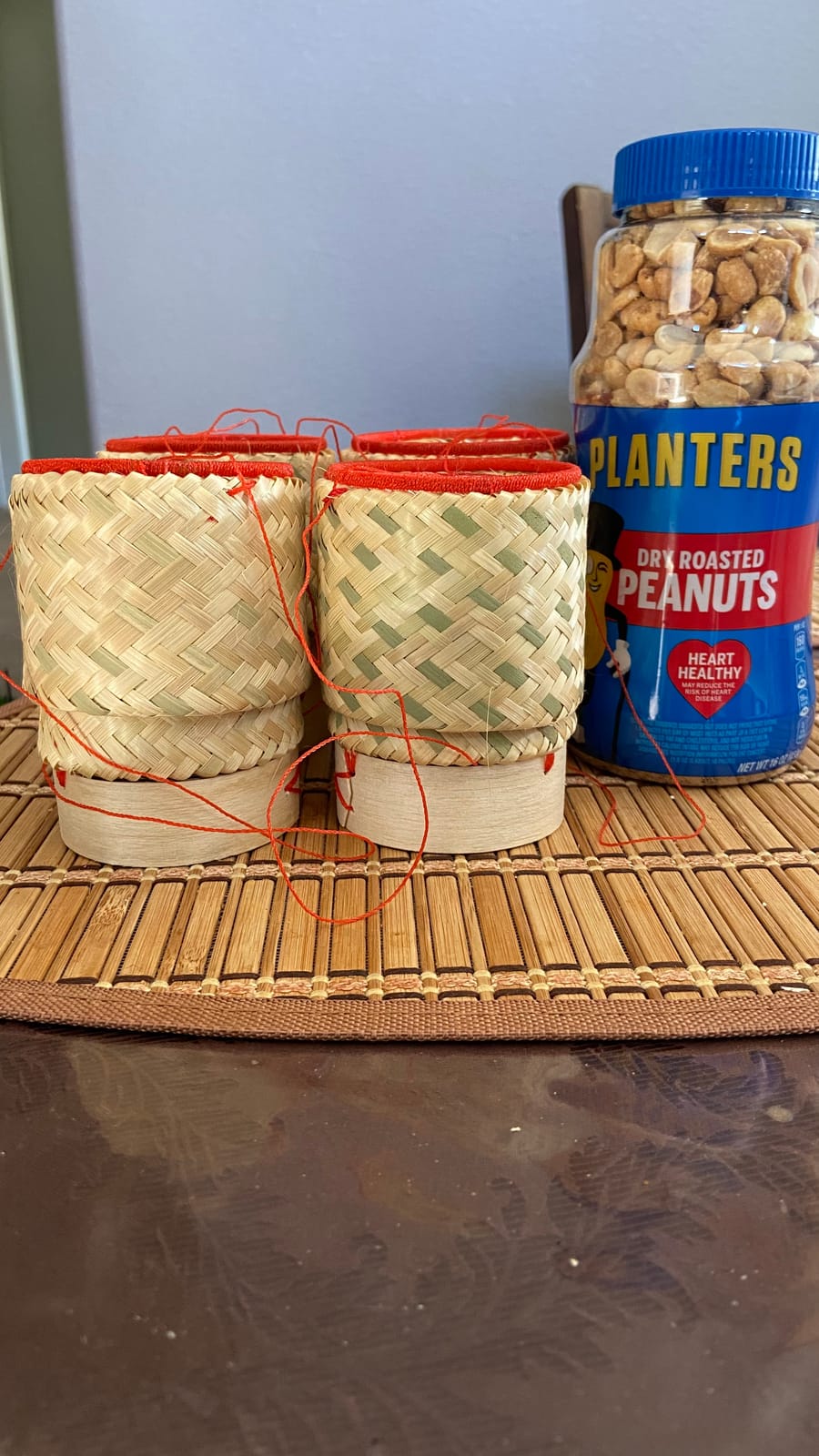 Sticky Rice Basket -Kratip Size 3 Inches (Pack of 4) Thailand Handmade Bamboo Rice Container customer photo 2