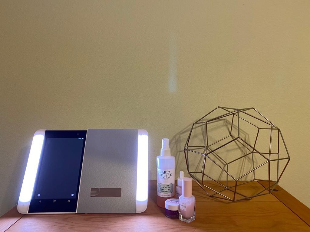 Himirror Slide: Smart Makeup Mirror With Skin Detector, Smart Beauty Mirror With Led Lights, Vanity Mirror With Foldable Stand, 1 count customer photo 2