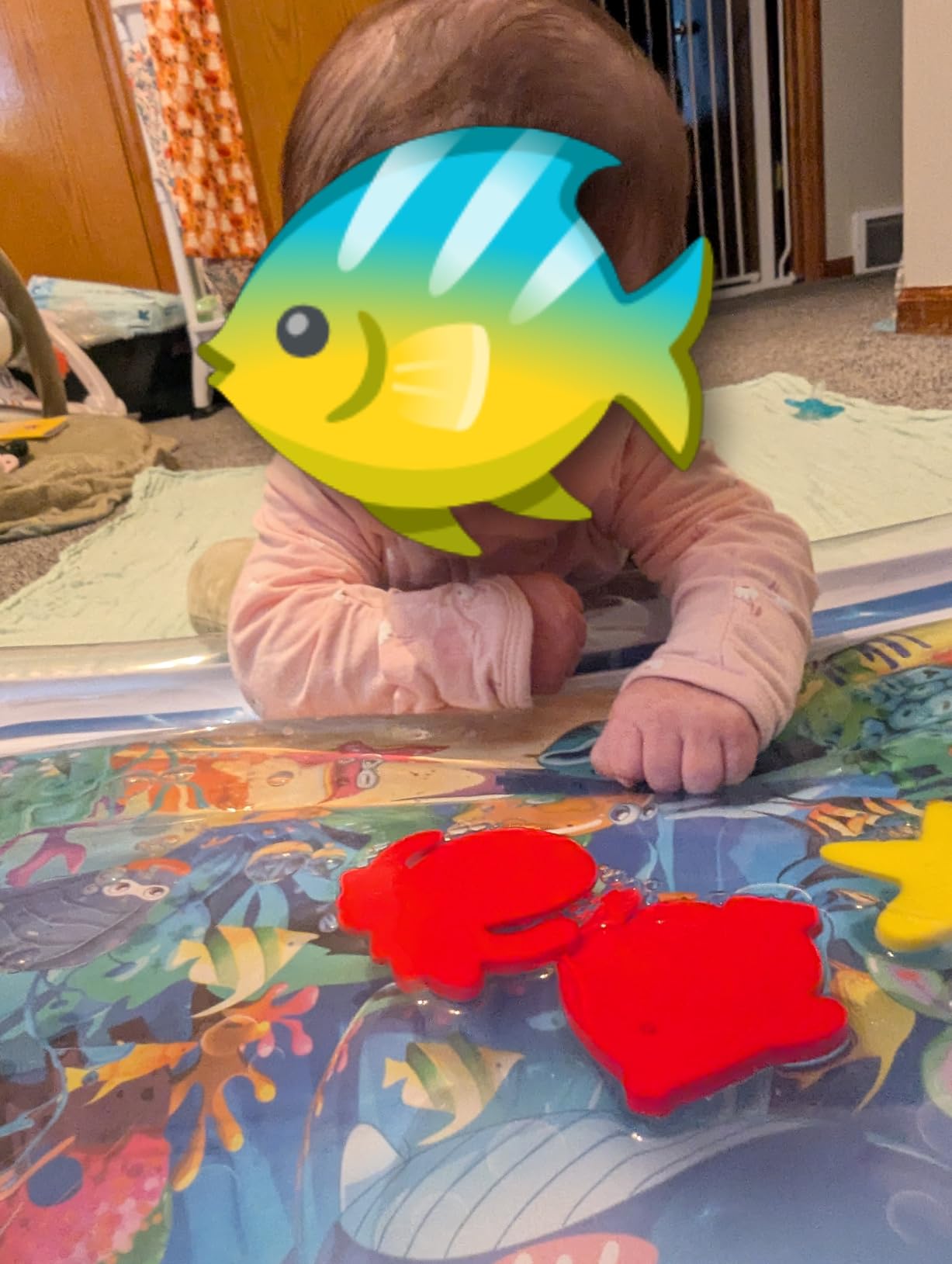 Infinno Inflatable Tummy Time Water Mat, Baby Sensory Toys 3-24 Months | Leakproof play surface, builds neck and core strength, fills and drains fast, portable design, easy travel customer photo 1