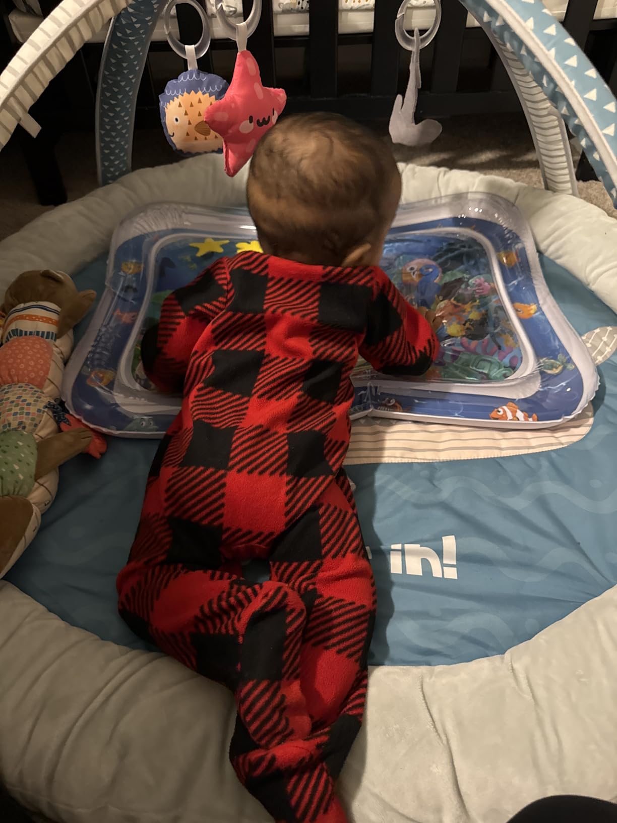 Infinno Inflatable Tummy Time Water Mat, Baby Sensory Toys 3-24 Months | Leakproof play surface, builds neck and core strength, fills and drains fast, portable design, easy travel customer photo 2
