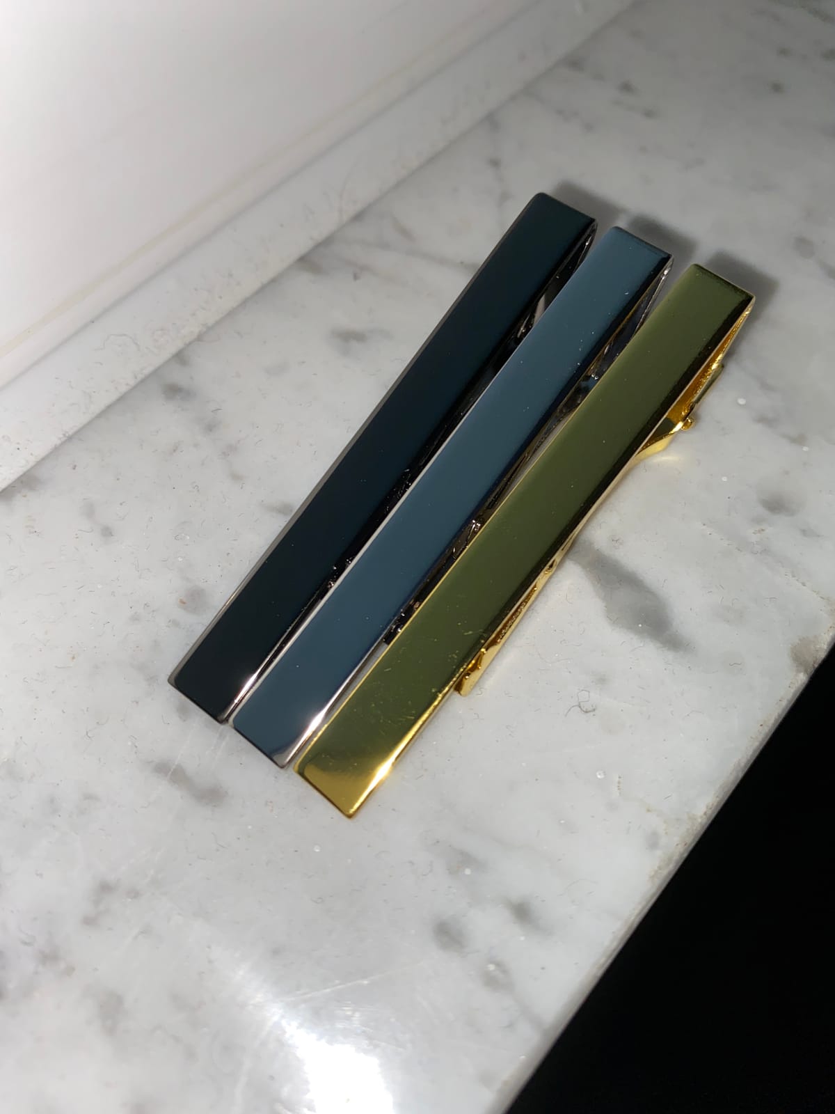 Roctee 3 Pack Clip For Tie, Men's Tie Clips Gold Silver Black Classic Suit Tie Bar Clip-on Necktie Pin, Regular Business Mens Daily Outfit Wedding Accessory customer photo 1