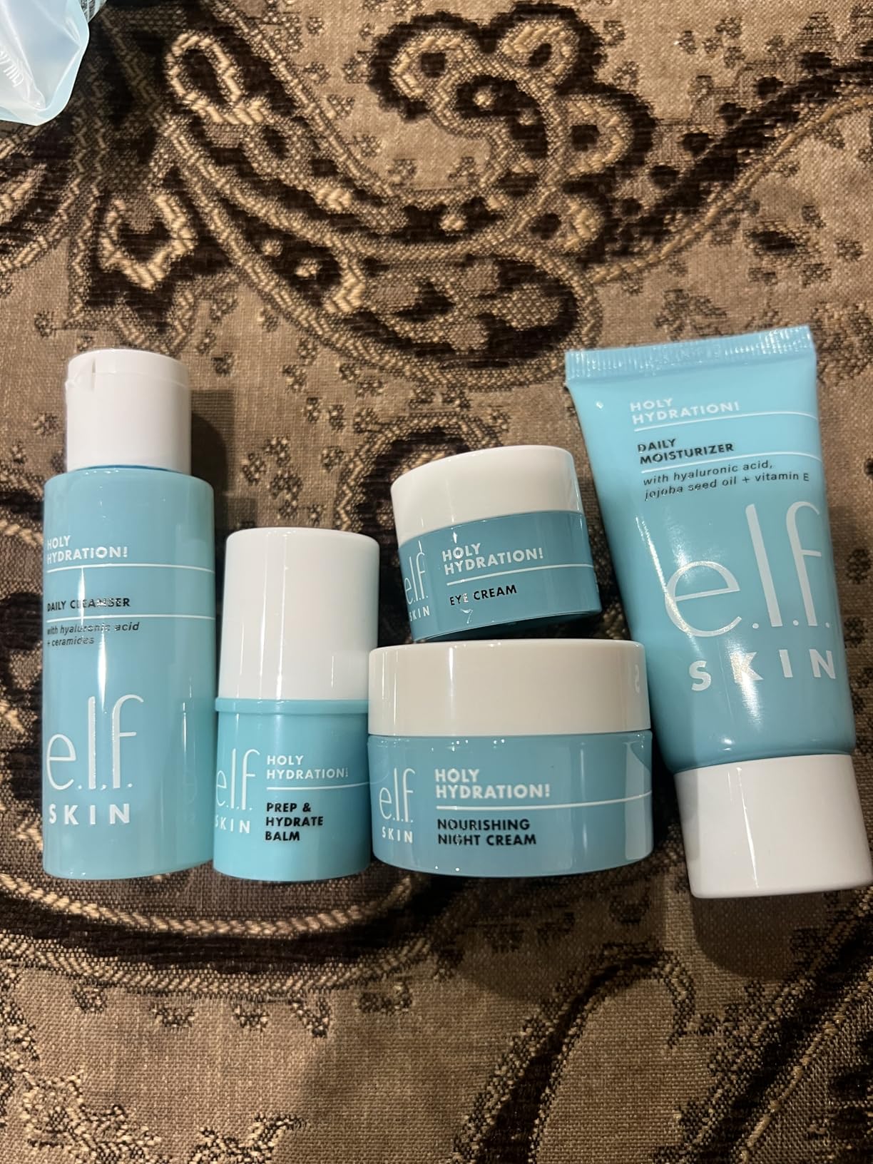 e.l.f. SKIN Holy Hydration! Jet Set Hydration Kit, Travel Friendly Hydrating Skincare Set, Face Cleanser, Balm, Moisturizer, Eye Cream & Night Cream, Vegan & Cruelty-Free customer photo 1