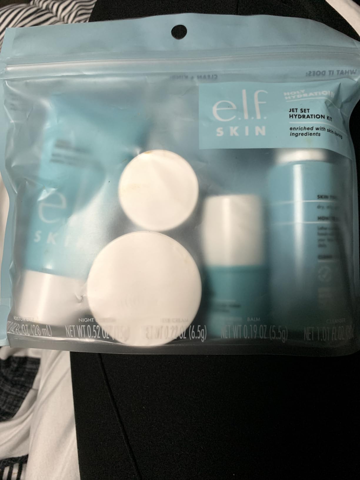 e.l.f. SKIN Holy Hydration! Jet Set Hydration Kit, Travel Friendly Hydrating Skincare Set, Face Cleanser, Balm, Moisturizer, Eye Cream & Night Cream, Vegan & Cruelty-Free customer photo 2