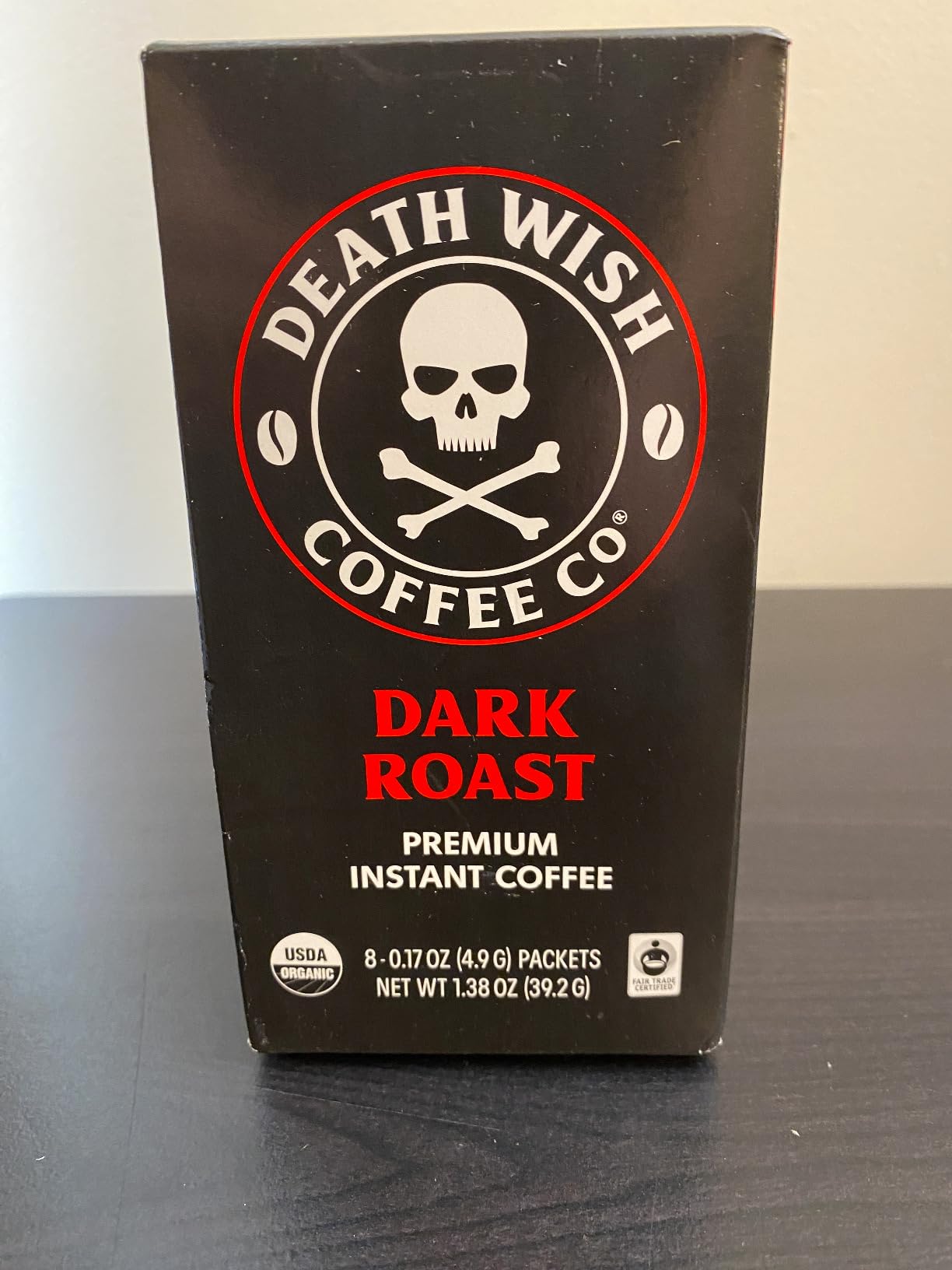 Death Wish Coffee Instant Dark Roast Coffee Packets, Bold & Intense Blend of Arabica & Robusta Beans, USDA Organic, 8 Count customer photo 1