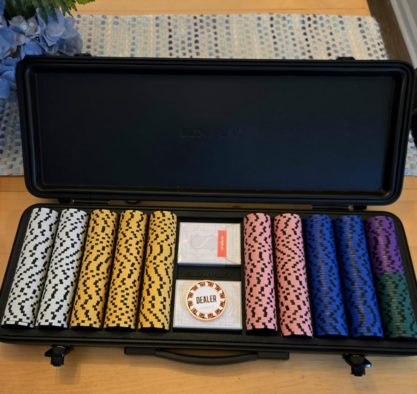 SLOWPLAY Nash 500PCS Poker Chip Set with Case, 14 Gram Clay Poker Chips customer photo 2