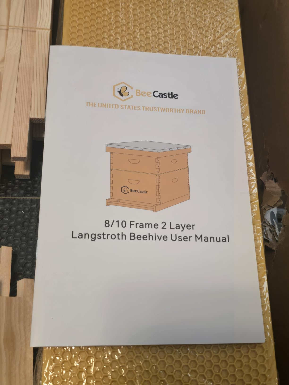 BeeCastle 10-Frames Complete Beehive Kit, 100% Beeswax Coated Bee Hive Includes Beehive Frames and Beeswax Coated Foundation Sheet (2 Layer) customer photo 1