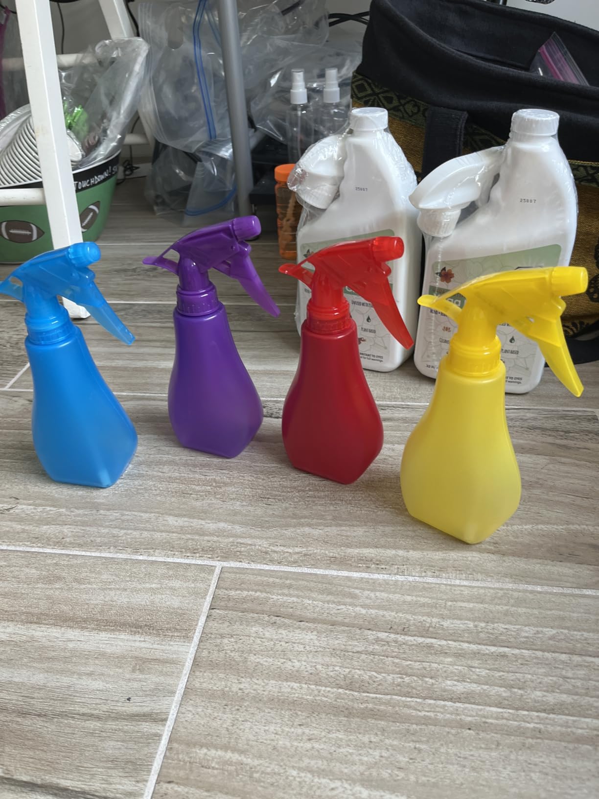 8 Oz Empty Plastic Spray Bottles with Adjustable Nozzle - Durable Trigger Sprayer with Mist & Stream Modes - Refillable Sprayer for Taming Hair, Hair styling, Watering Plants, Showering Pets - 4 Pack customer photo 1
