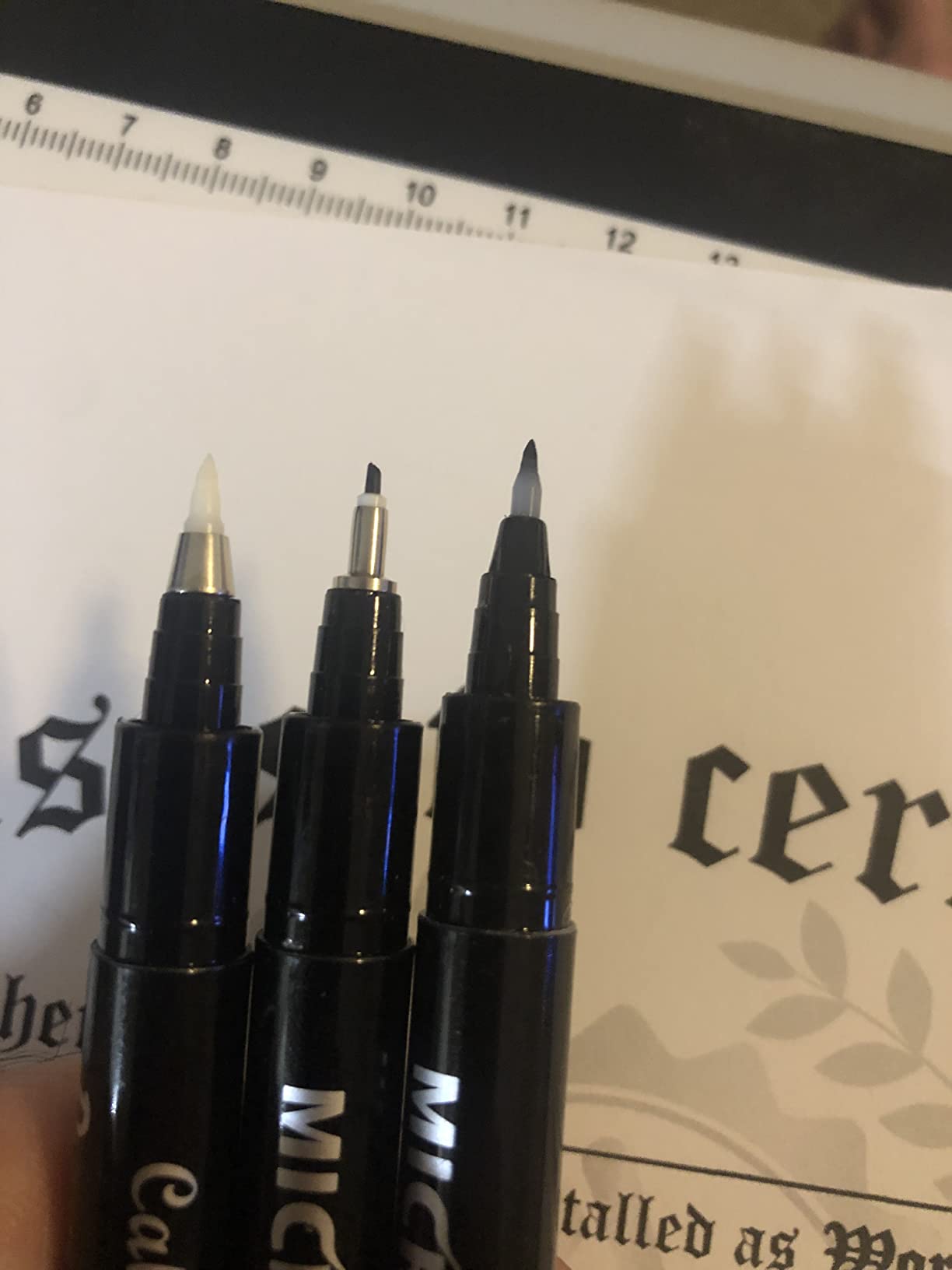 Dyvicl Hand Lettering Pens, Calligraphy Brush Pens Art Markers for Beginners Writing, Sketching, Drawing, Illustration, Scrapbooking, Journaling, Black Ink Pen Set, 8 Sizes customer photo 2