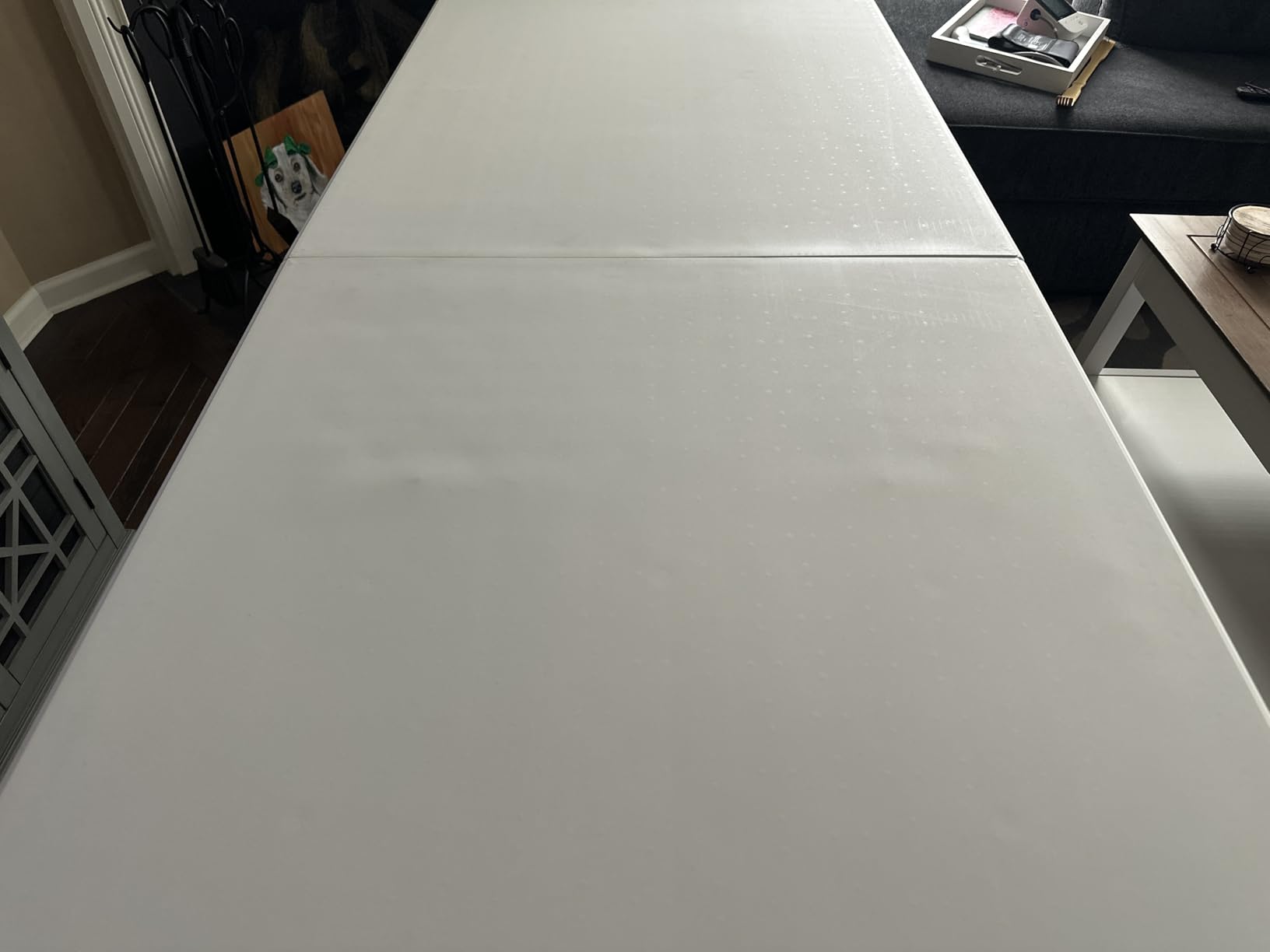 VINGLI 6 Foot Plastic Folding Table Portable Long Table for Indoor Outdoor Use Rectangular with Carrying Handle, Smooth HDPE Tabletop, White customer photo 1
