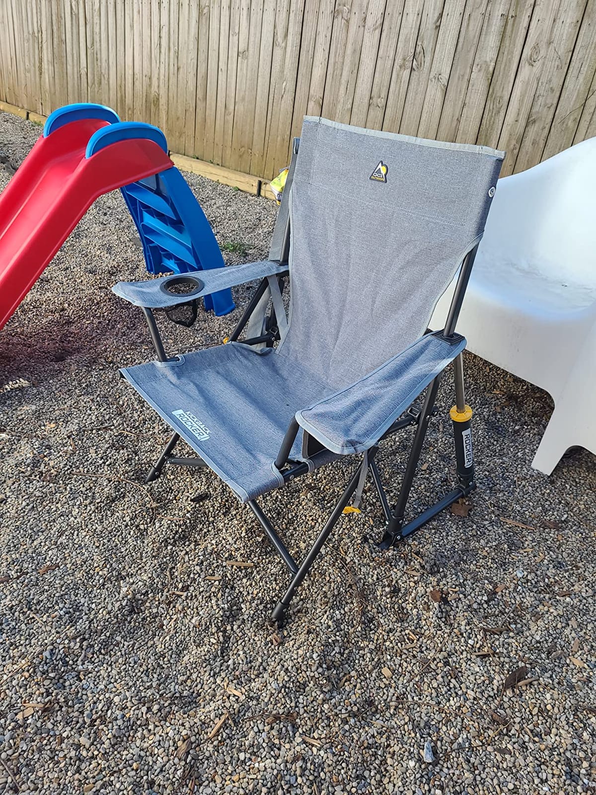GCI Outdoor Kickback Rocker Camping Chair - Portable Folding Rocking Chair with Durable Armrests, Drink Holder & Relaxed Lowered Seat customer photo 1
