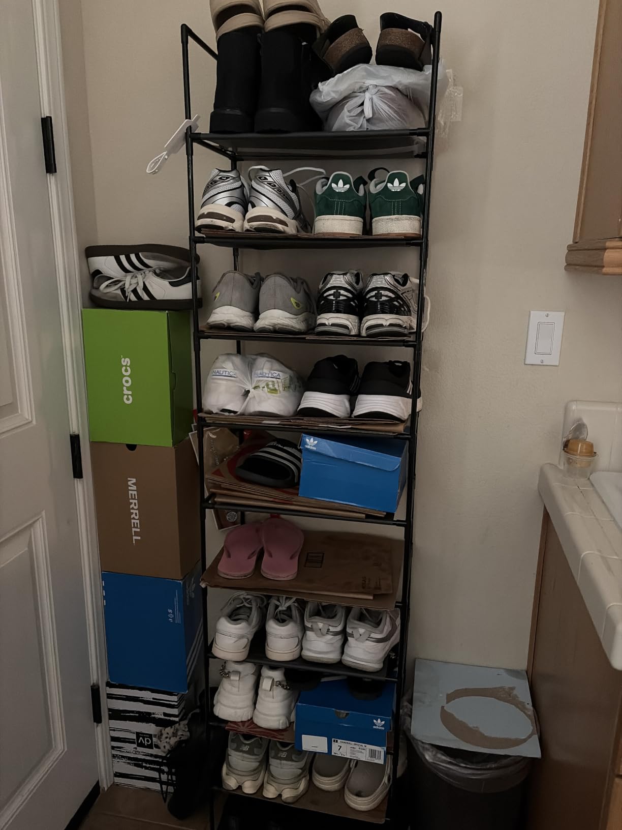 FIDUCIAL HOME 10 Tiers Shoe Rack Organizer 20 Pairs Tall Shoe Shelf | Tall Narrow Space Saving for Closet Entryway Dorm, Easy to Assemble, 17