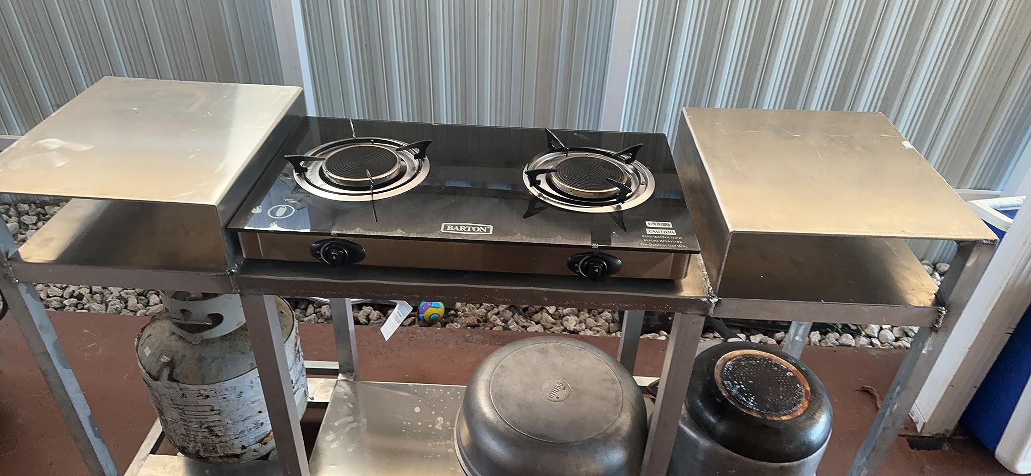 Barton Deluxe 40,000 BTU 2-Burner Propane Gas Stove, Outdoor Countertop Cooktop with Ceramic Infrared Burners, Auto Ignition LPG Camping Stove for BBQ, Tailgating & Outdoor Cooking customer photo 1