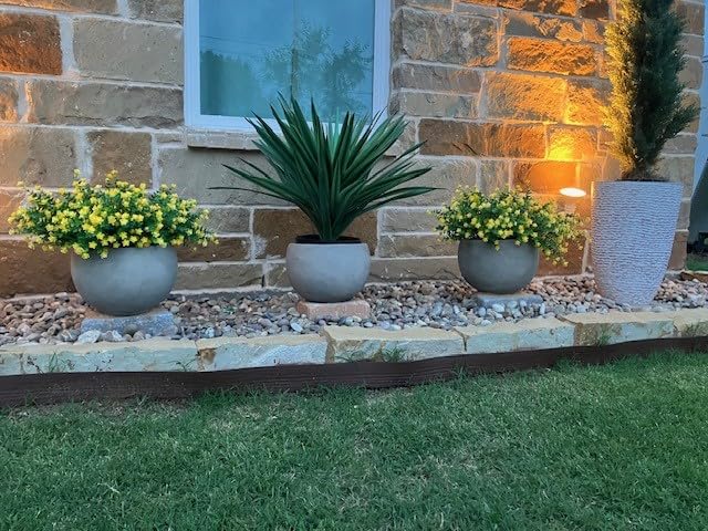 Kante Large Round Bowl Charcoal Concrete Planter 20
