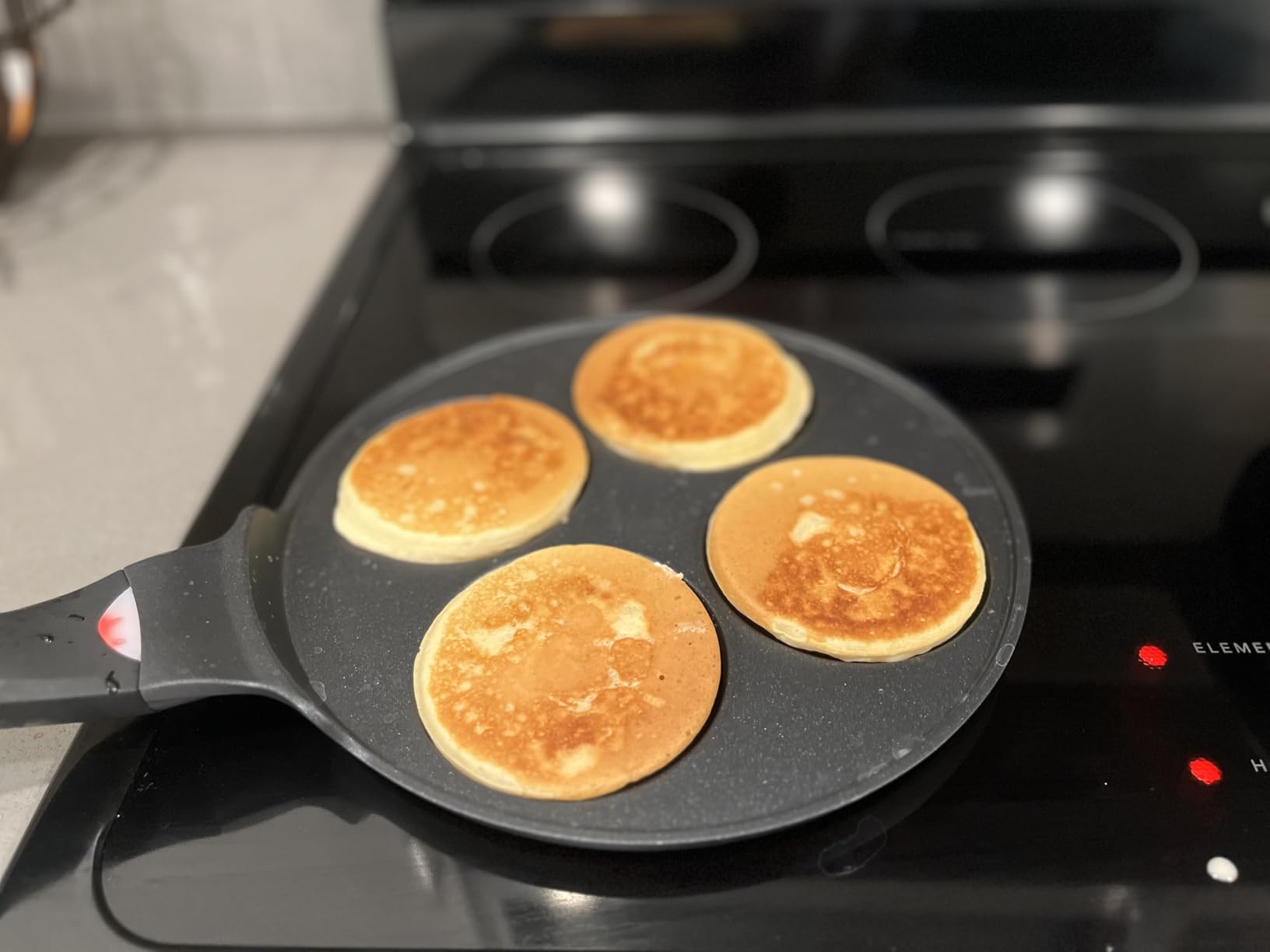 Pancake Pan Maker Nonstick Induction Compatible, 10.5 Inch Mini Non Stick Silver Dollar Grill Blini Griddle Crepe Pan,7 Molds Cake Egg Cooker Skillet for Kids Gifts customer photo 2