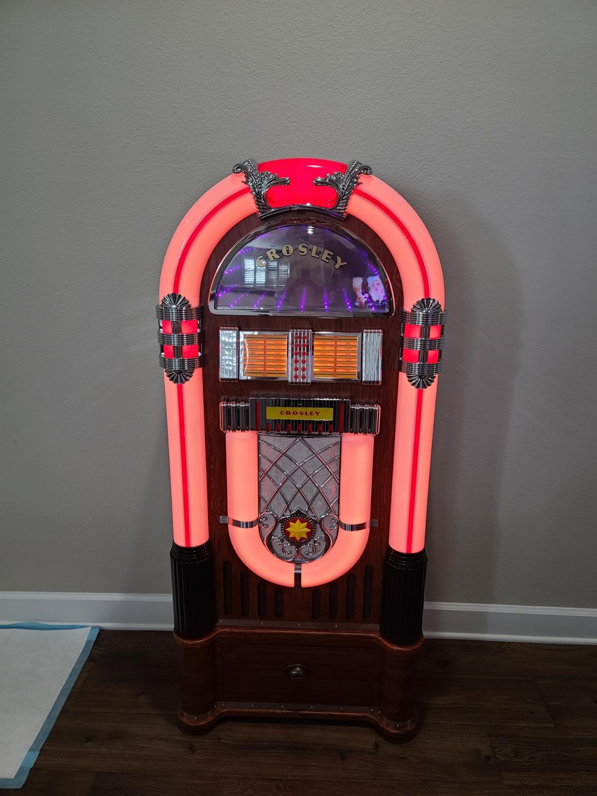 Crosley CR1215A-WA Jukebox with ST15-WA Stand Included, Walnut customer photo 1