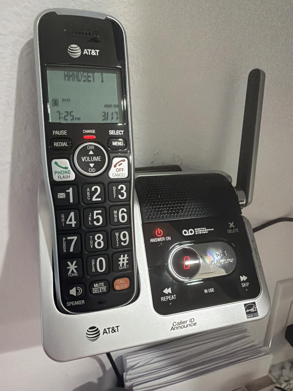 AT&T BL102-2 DECT 6.0 2-Handset Cordless Phone for Home with Answering Machine, Call Blocking, Caller ID Announcer, Audio Assist, Intercom, and Unsurpassed Range, Silver/Black customer photo 2