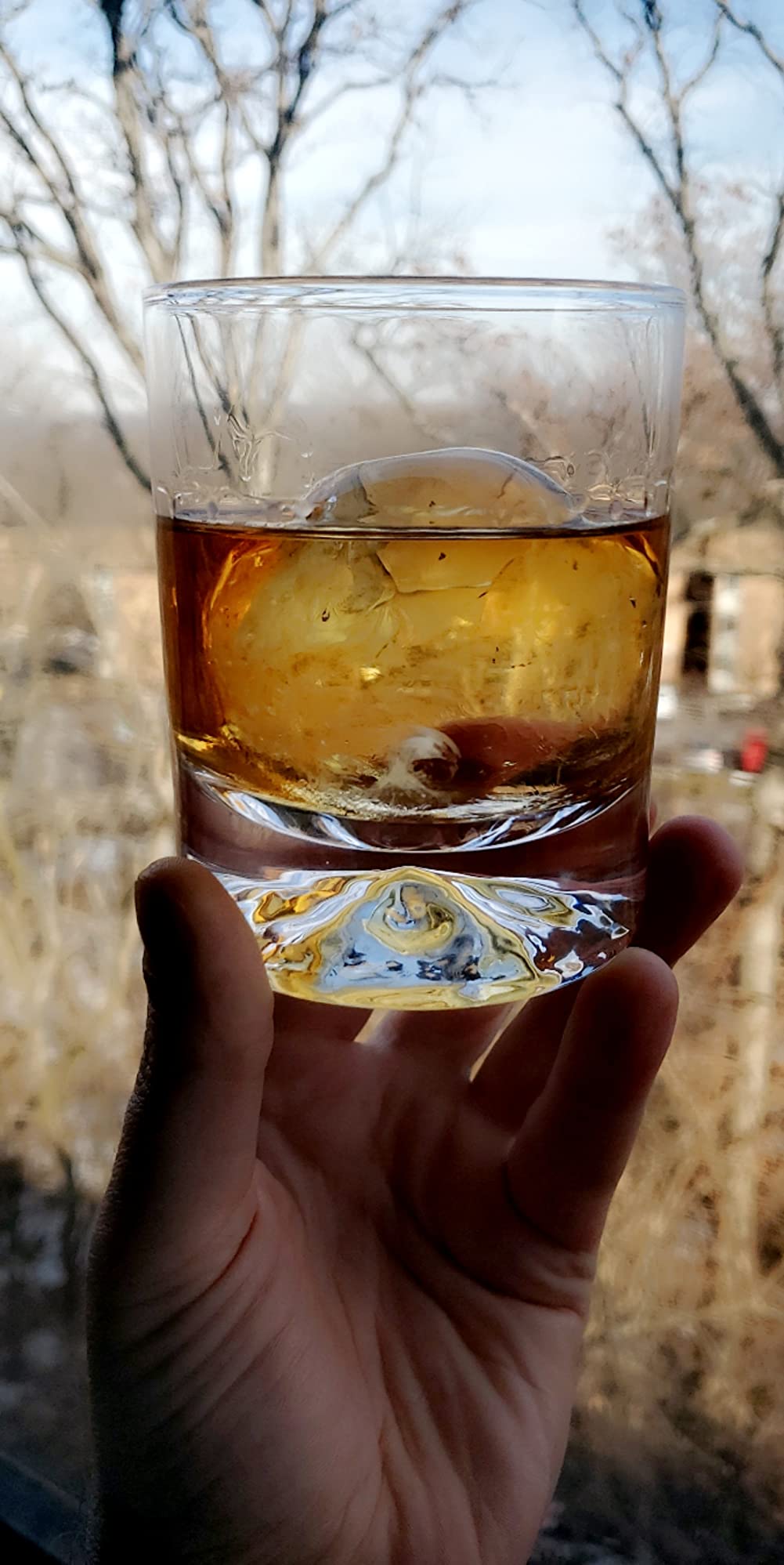 JBHO Hand Blown Crystal Double Old Fashioned Cocktail, Solid Whiskey Glasses, Rocks Glasses, Lowball Glasses - 12 Ounce - set of 2 - Perfect Size for Oversized Ice Cubes customer photo 2