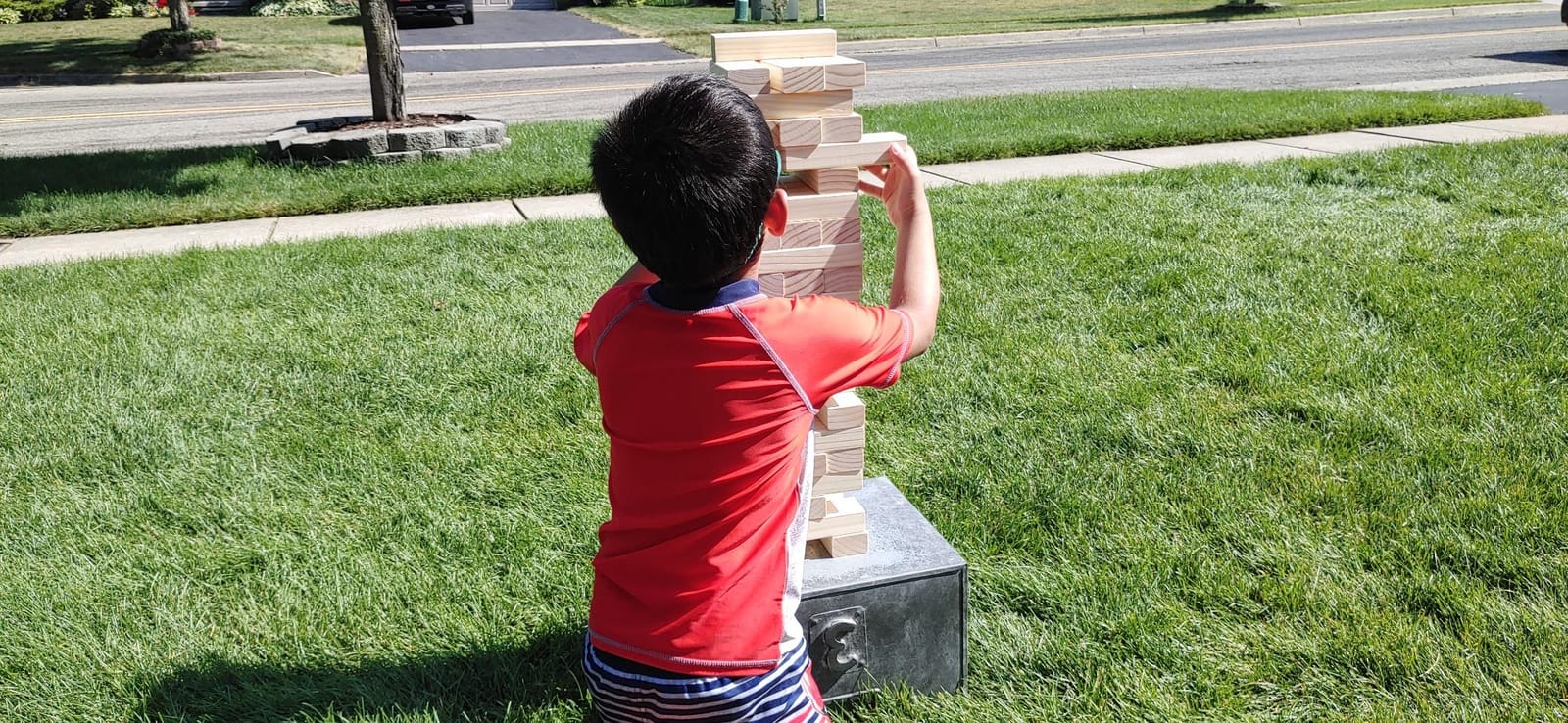 Megwoz Giant Tumble Tower Games for Kids and Adults 57 Blocks New Zealand Pine Wooden Blocks Stacking to Over 4.2FT Family Game for Indoors Outdoors Yard Games for Family customer photo 2