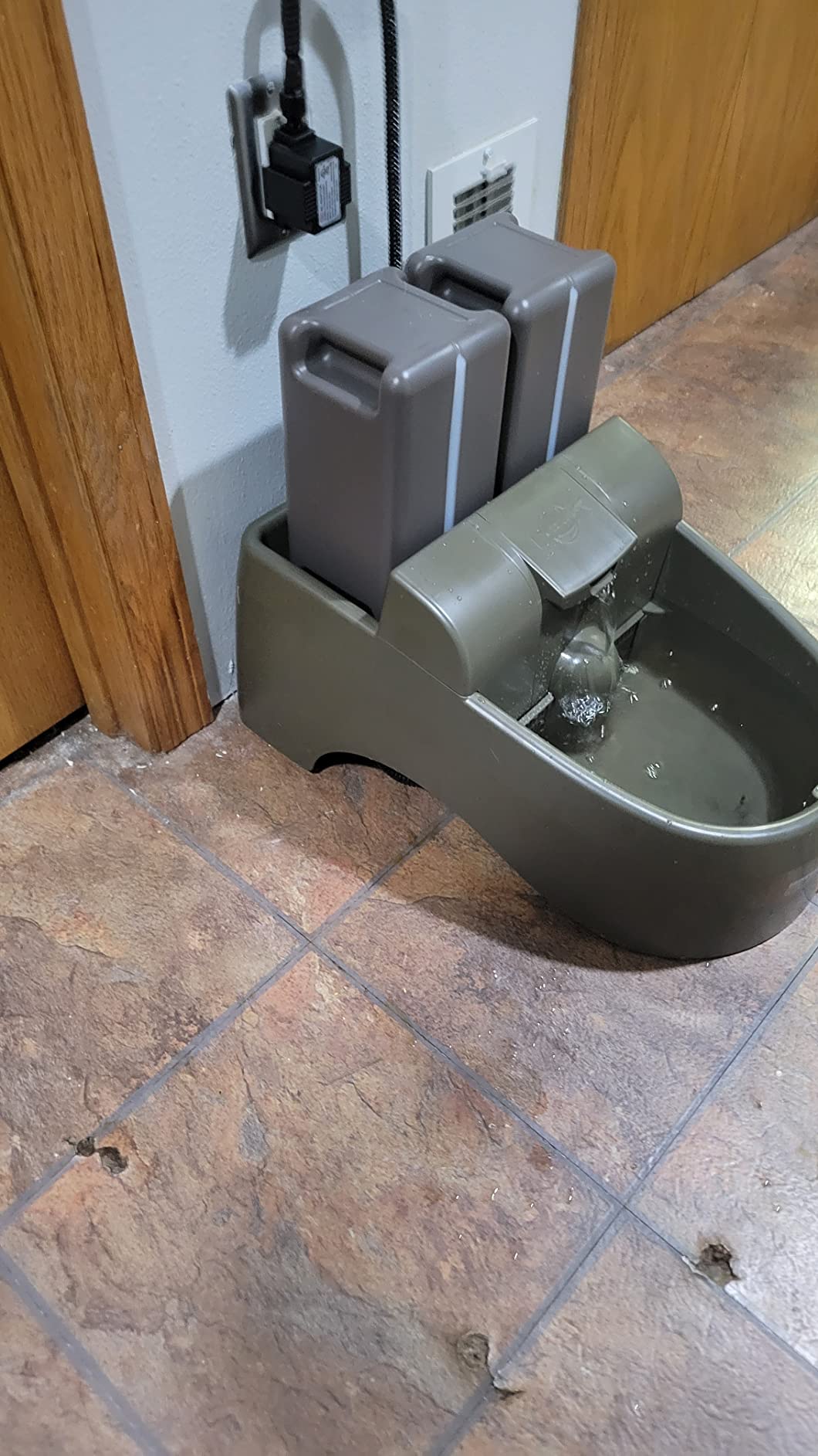 PetSafe Drinkwell Outdoor Dog Water Fountain, 2 Reservoirs, 450 oz, Taupe customer photo 1