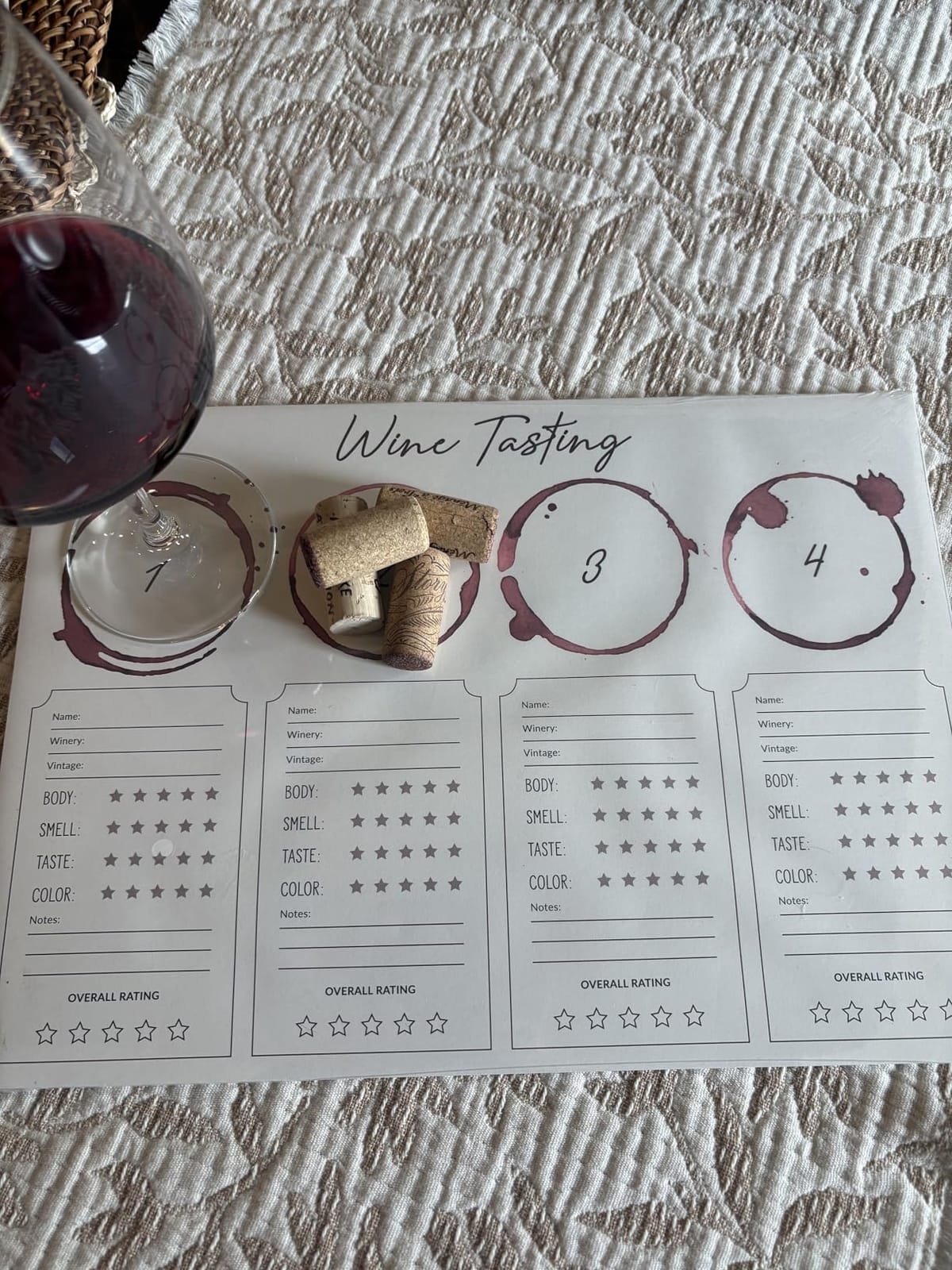 SB Design Studio SIPS Wine Tasting Placemats, 24-Count, Paper customer photo 1