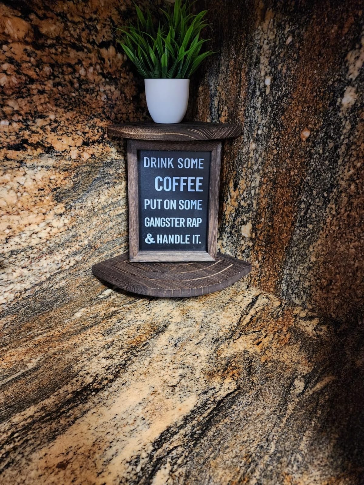 Mkono Coffee Bar Sign, 2 Sides Farmhouse Wood Sign with Funny Sayings Decor customer photo 1