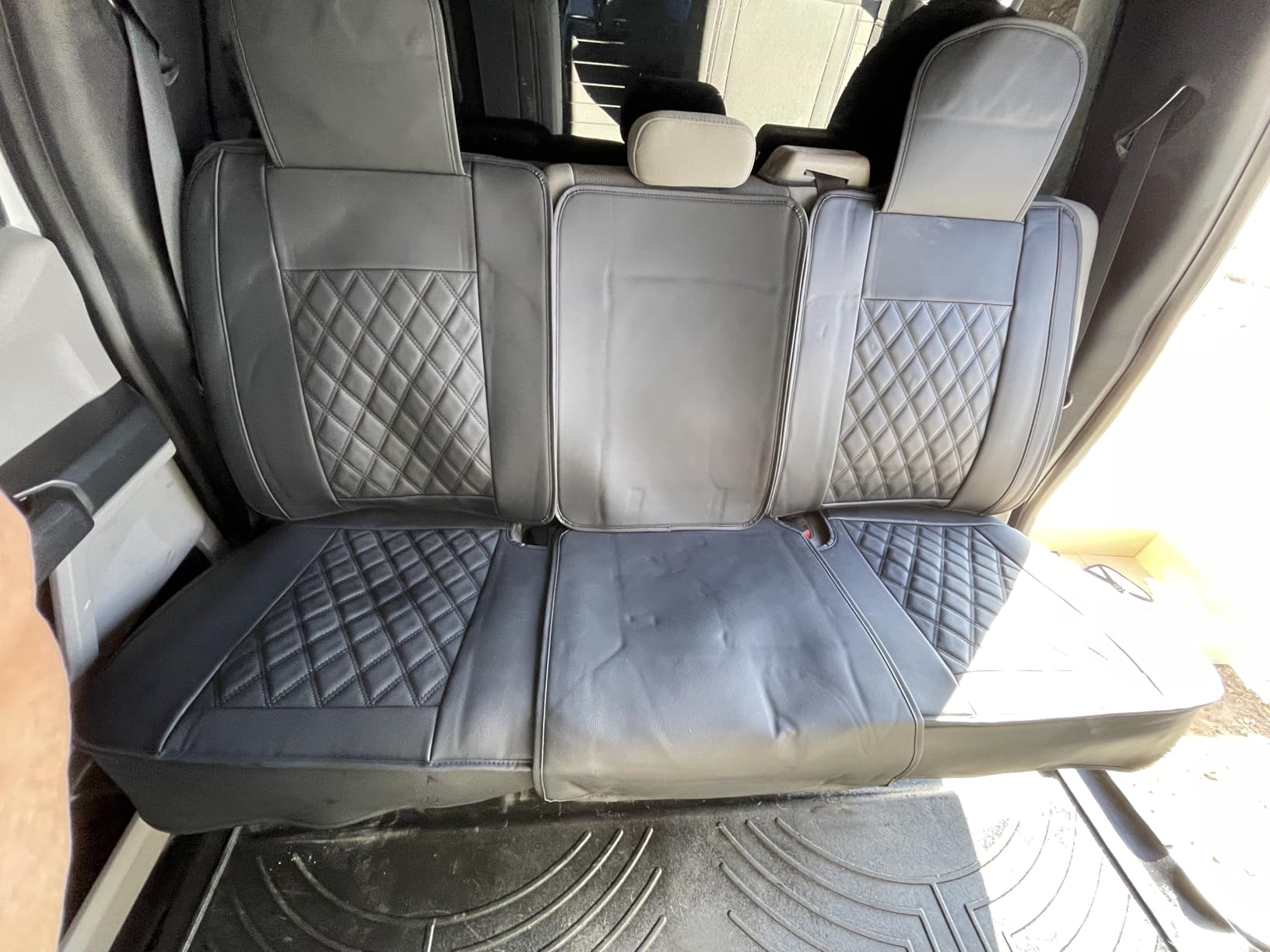 Aierxuan Car Seat Covers for Ford F150 F250 F350 F450 Truck - Custom Fit 2009-2026 F150 Crew Cab, 2017-2026 Super Duty, Waterproof Leather Full Set (Black) customer photo 1