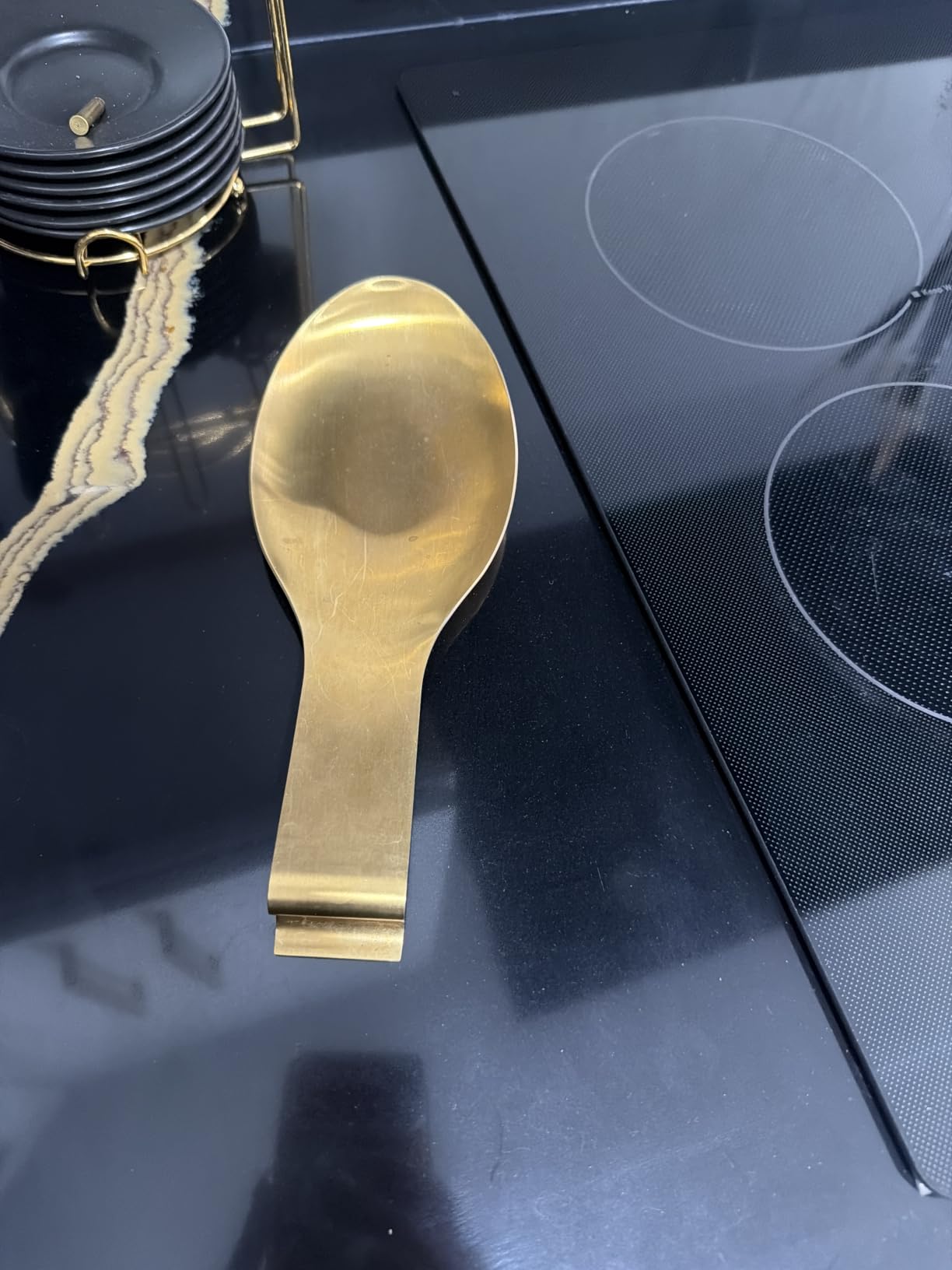 VanlonPro Stainless Steel Spoon Rest, Spatula Ladle Holder, Stainless Steel Utensil Spoon Rest Holder, Brushed Finish, Dishwasher Safe 9.8 x 3.7 Inch (Silver 1PC) customer photo 2