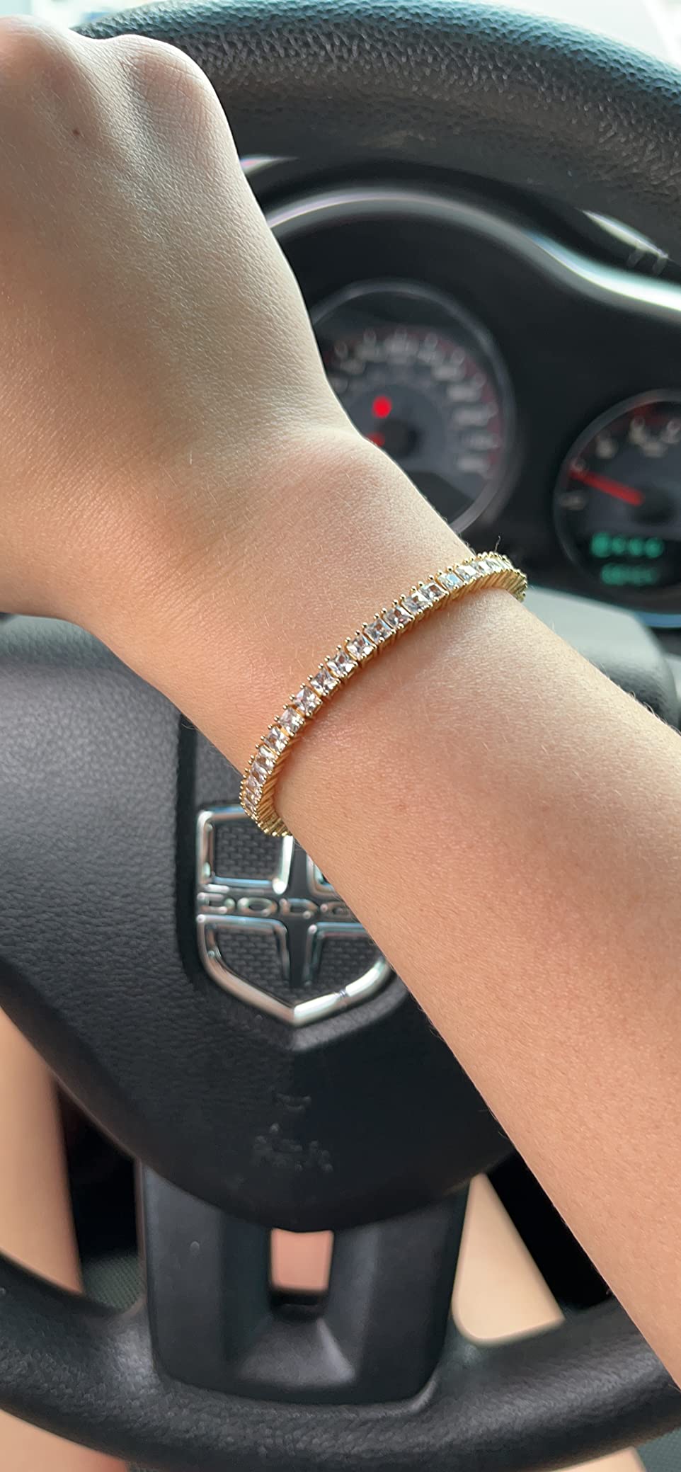 PAVOI 14K Gold Plated Cubic Zirconia Classic Tennis Bracelet | Gold Bracelets for Women | 4mm CZ, Size 6.5-7.5 Inch customer photo 1