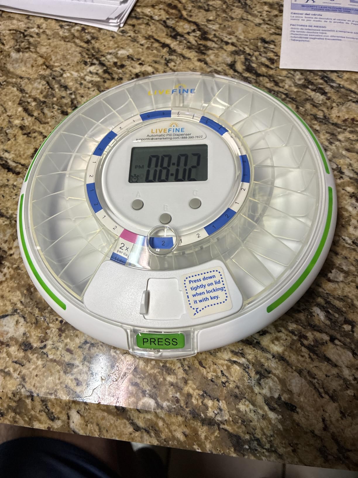 LiveFine Automatic Pill Dispenser for Elderly, 28-Day Supply, Locking Lid customer photo 2