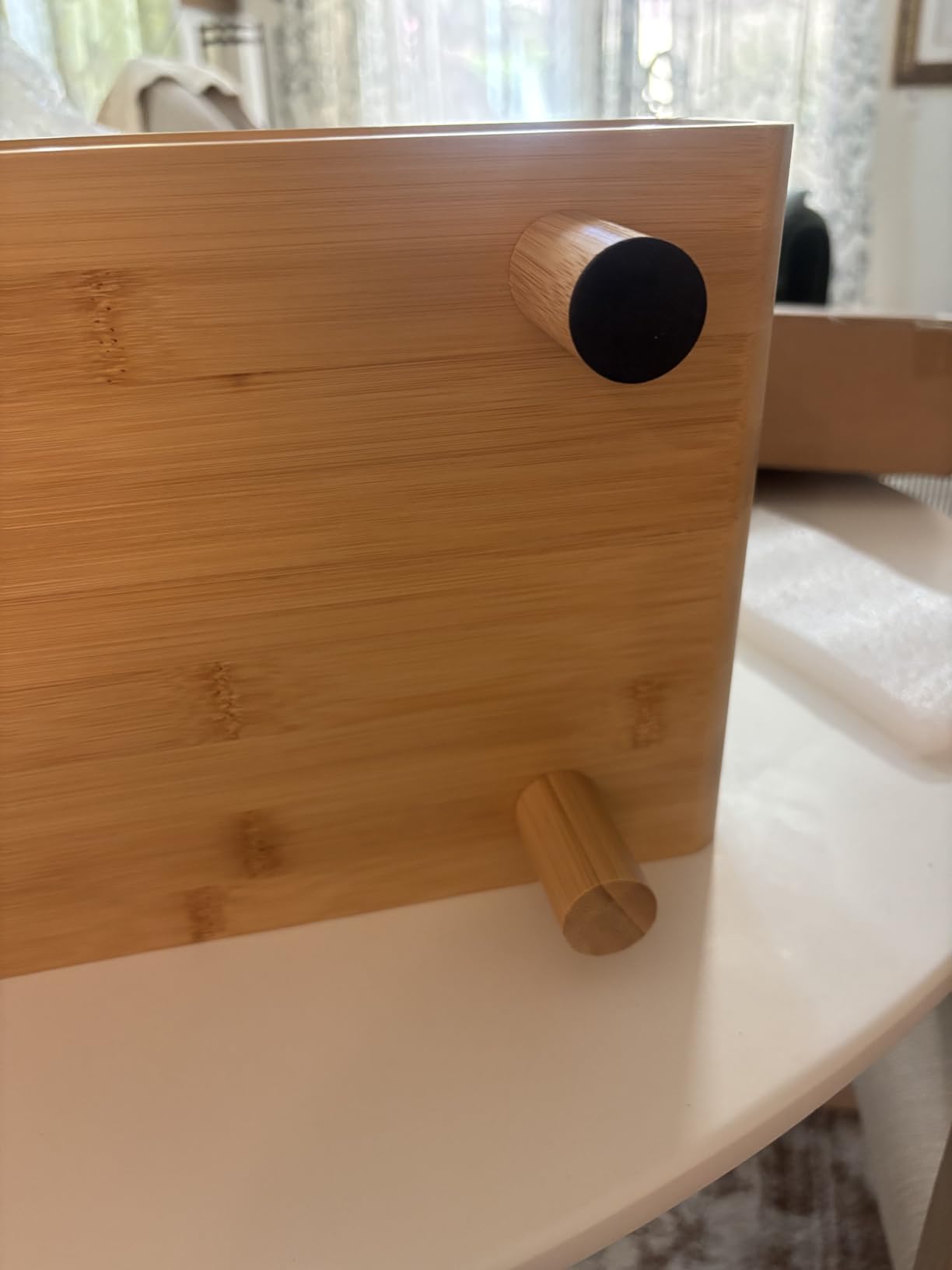 Homerays Bamboo Monitor Stand Riser, No Assembly Required Exquisite Monitor Stand with Drawer Ergonomic Height Wood Monitor Stand customer photo 1