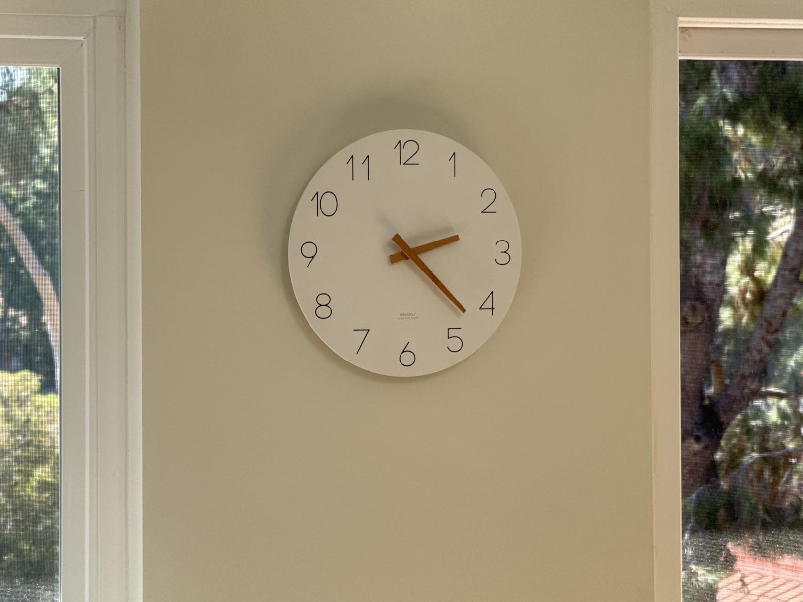 mooas Flatwood Wall Clock, 12