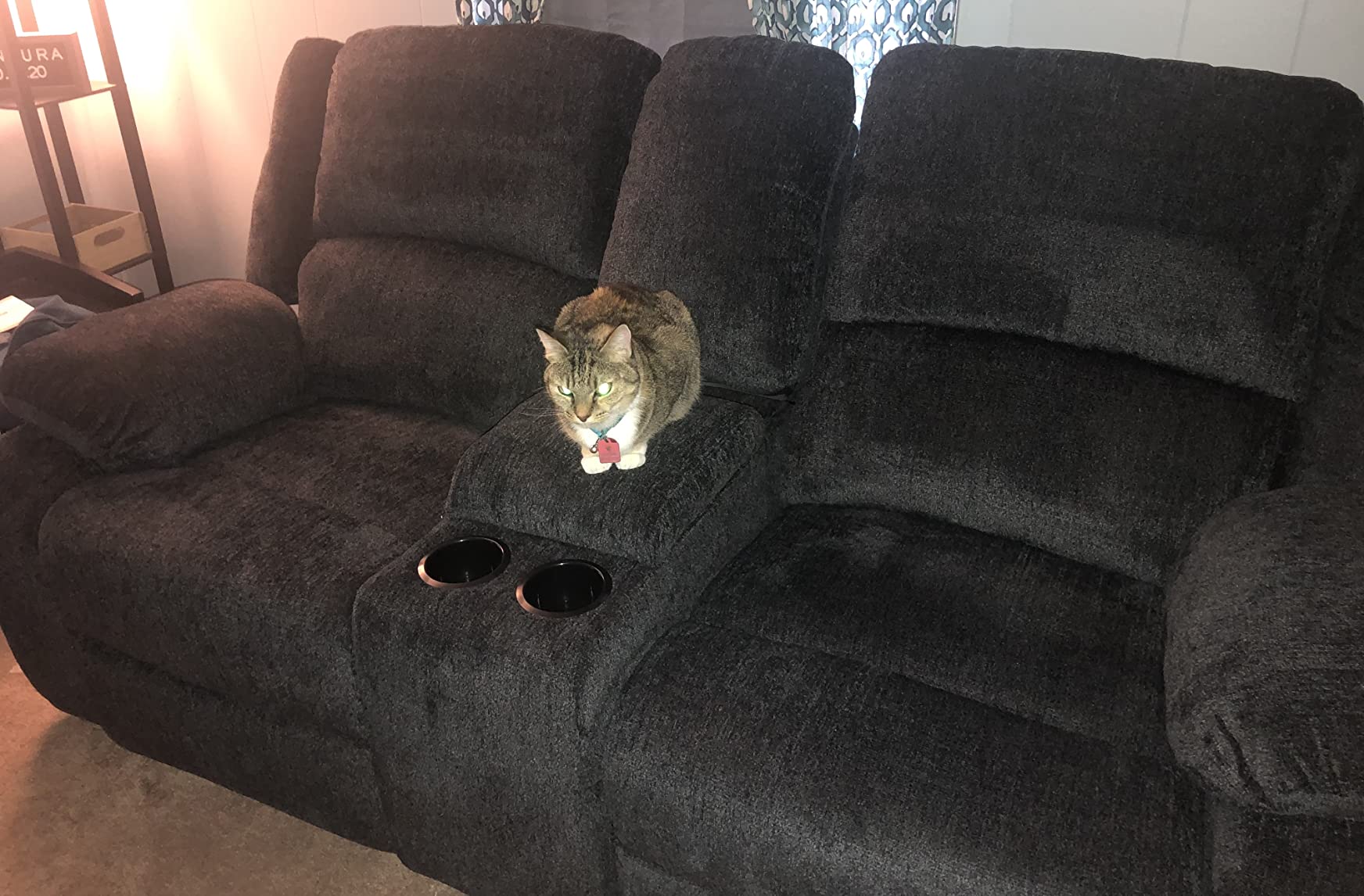 Signature Design by Ashley Draycoll Wall Hugger Reclining Couch, Slate customer photo 1