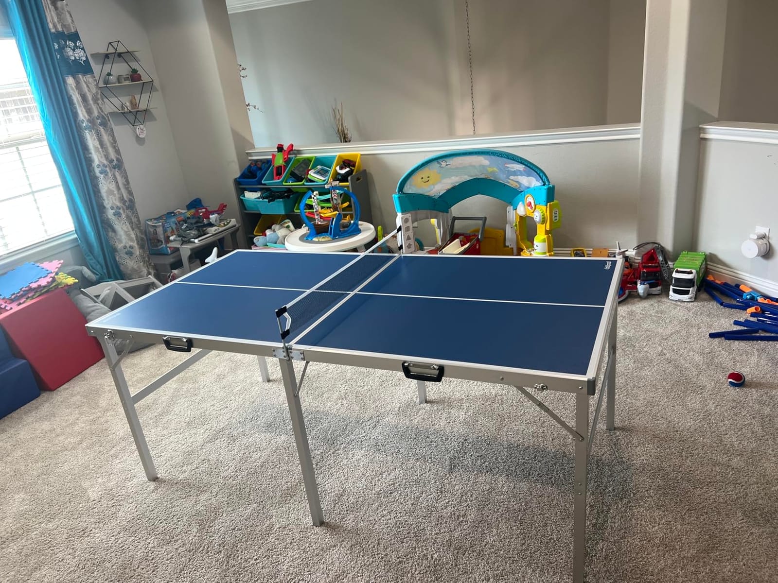 GoSports Mid-Size Table Tennis Game Set - Red or Blue - Indoor/Outdoor Portable Table Tennis Game with Net, 2 Table Tennis Paddles and 4 Balls customer photo 1