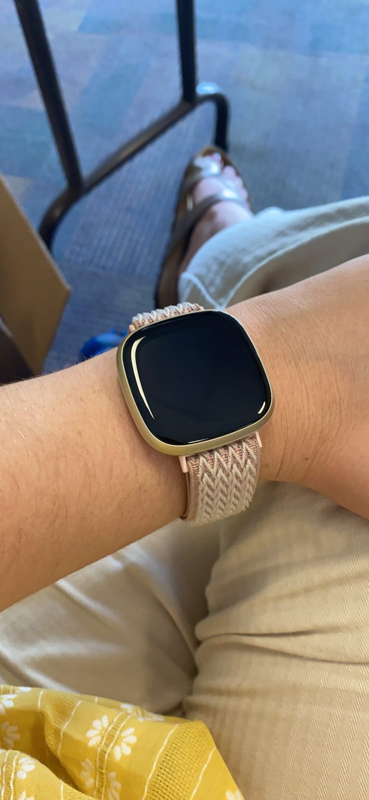 Fitbit Versa 3 Health & Fitness Smartwatch with GPS, 24/7 Heart Rate, Alexa Built-in, 6+ Days Battery, Midnight Blue/Gold, One Size (S & L Bands Included) customer photo 1
