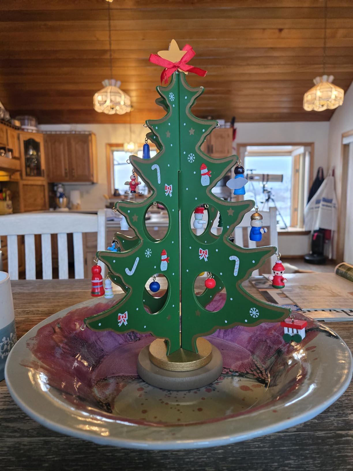 JOYIN Christmas 24 Days Countdown Advent Calendar with a Tabletop Wooden Christmas Tree and 28 Ornaments Snowman Santa Decorations for Boys, Girls and Kids Party Favors, Classroom Prizes, Xmas Gift customer photo 2