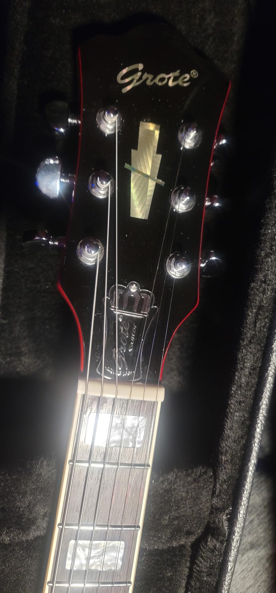 Grote Full Scale Electric Guitar Semi-Hollow Body Guitar Stainless Steel Frets (Vintage Sunburst) customer photo 1