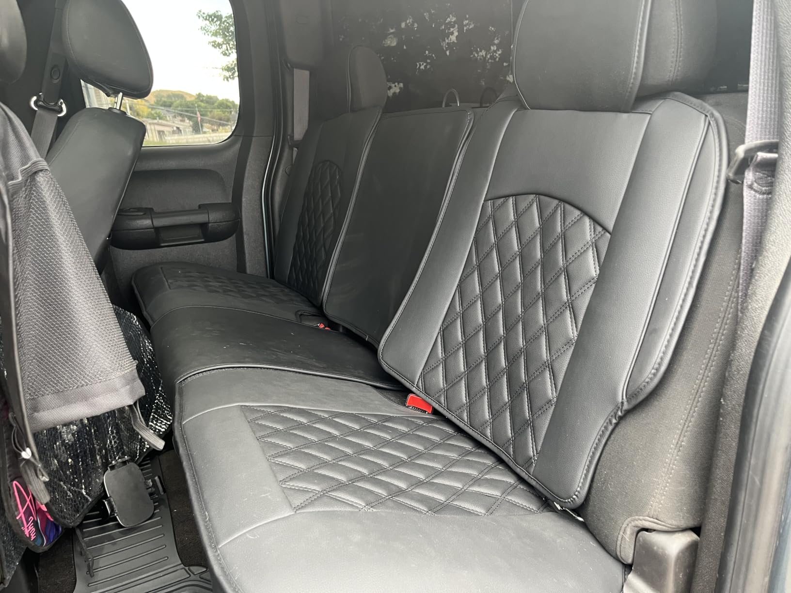 Aierxuan Seat Covers for Chevy Silverado GMC Sierra 2007-2026 1500 2500HD 3500HD - Waterproof Leather Custom Fit Full Set (Black) customer photo 1