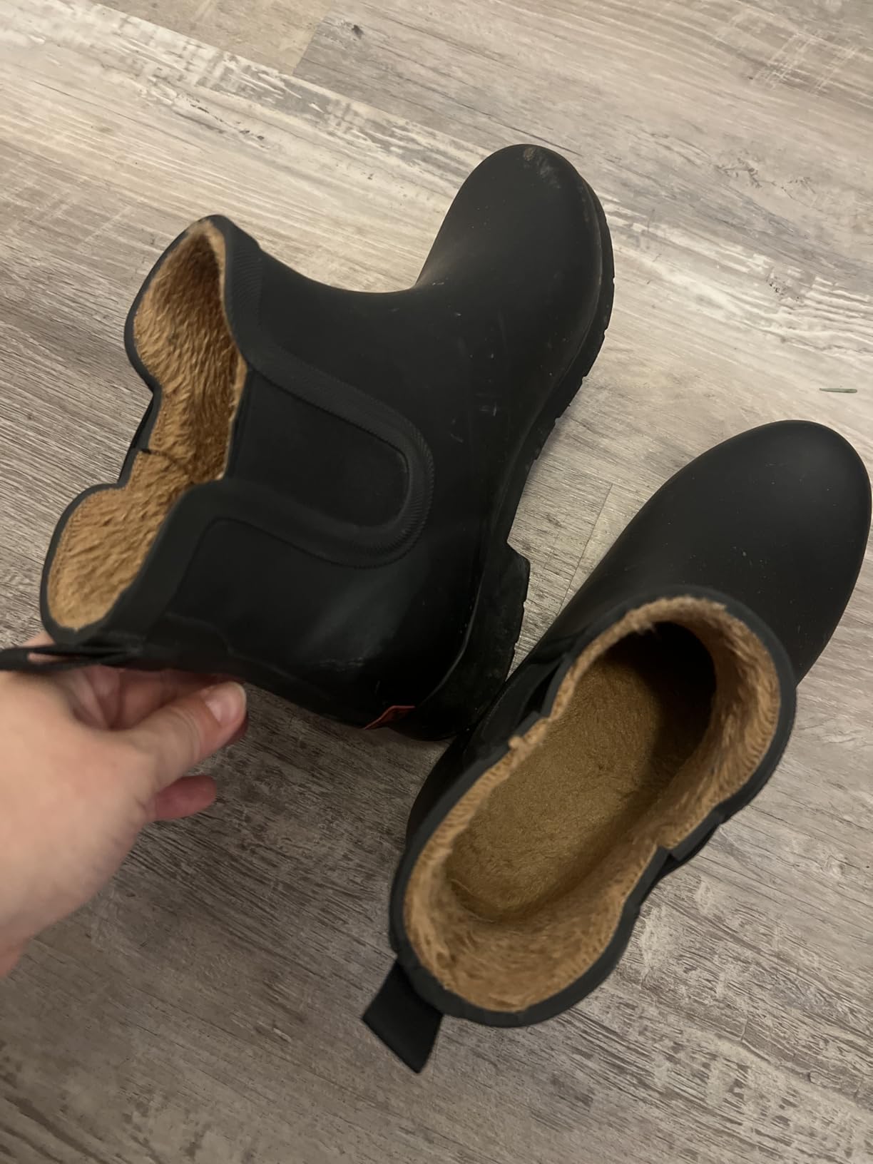 Chooka Women's Delridge Waterproof Faux Fur Chelsea Rain Boot Slip On customer photo 1