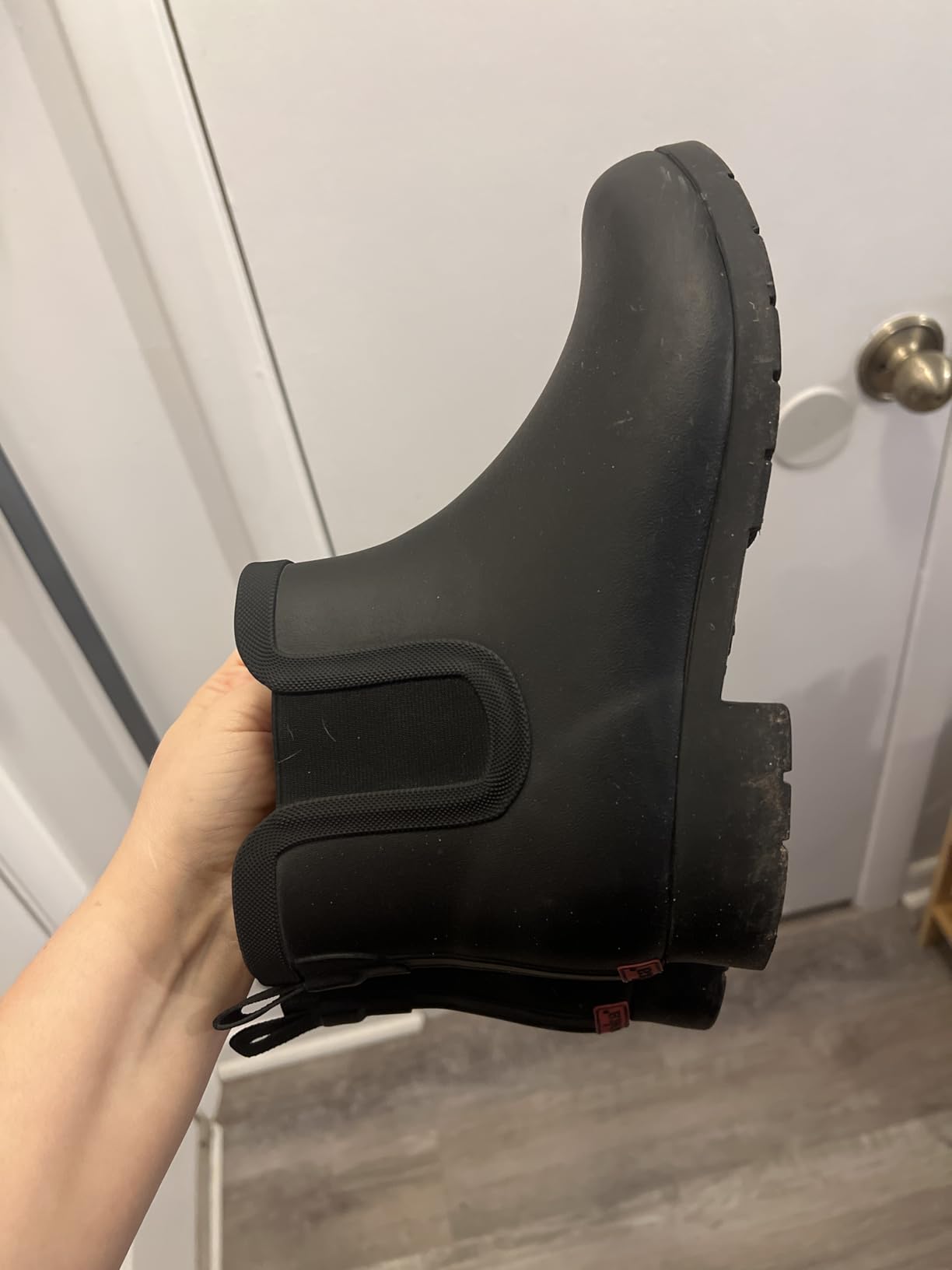 Chooka Women's Delridge Waterproof Faux Fur Chelsea Rain Boot Slip On customer photo 2