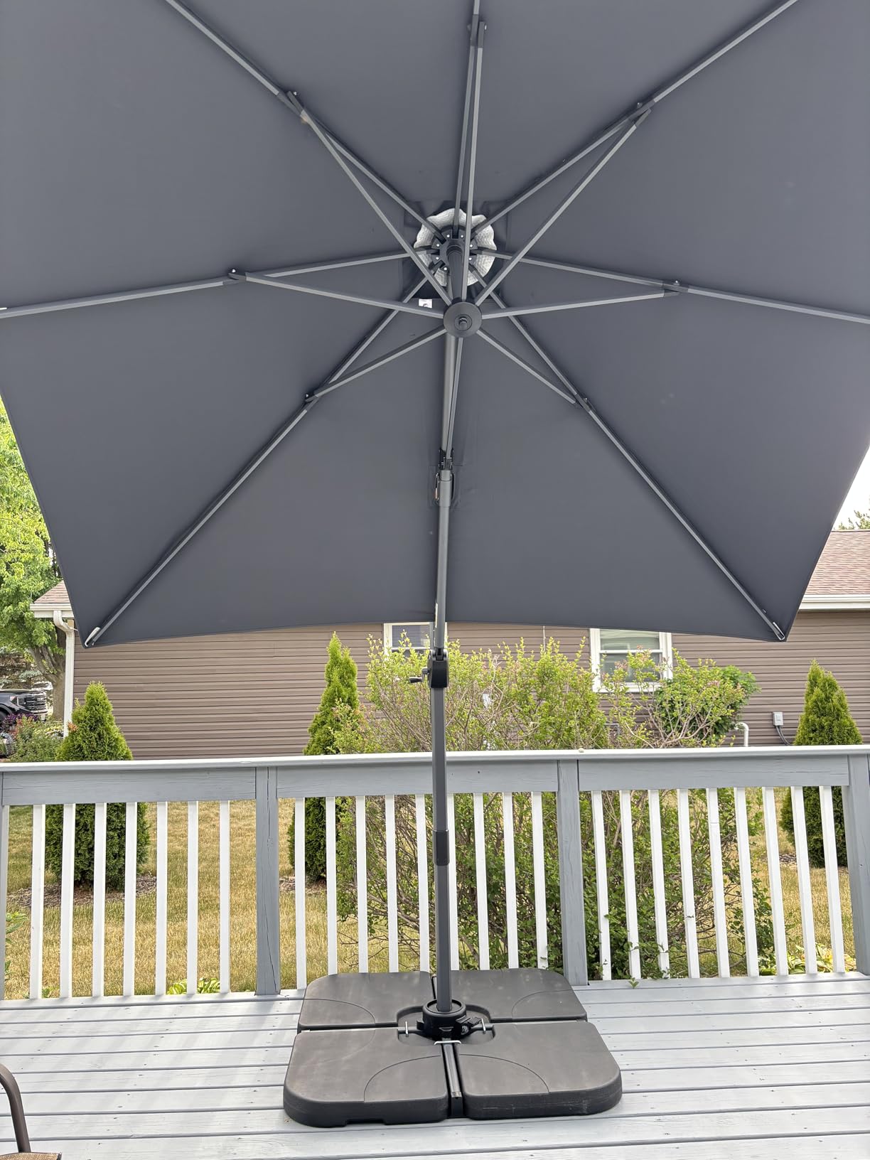 PURPLE LEAF Patio Outdoor Umbrella 11 Feet Round for Pool Beige customer photo 1