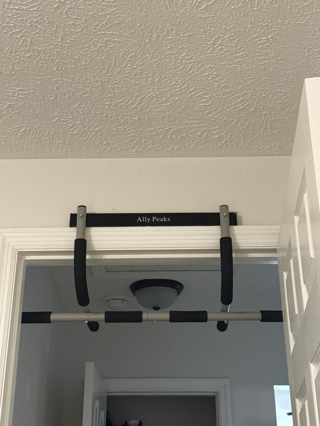 Ally Peaks Pull Up Bar for Doorway | Thickened Steel Max Limit 440 lbs Upper Body Fitness Workout Bar| Multi-Grip Strength for Doorway | Indoor Chin-Up Bar Fitness Trainer for Home Gym Portable customer photo 1