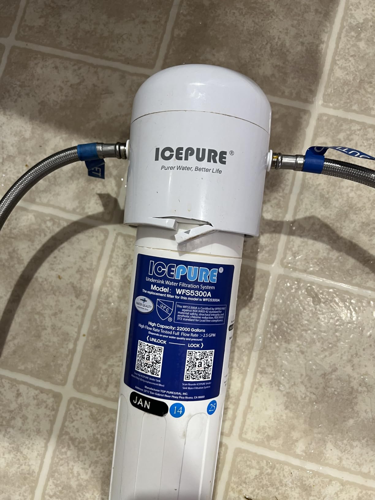 ICEPURE Under Sink Water Filter System, 3 Years or 22000 Gallons Ultra High Life NSF/ANSI 42 Certified, Removes Heavy Metals,Chlorine,Direct Connect Under Counter Drinking Water System, USA Tech customer photo 1