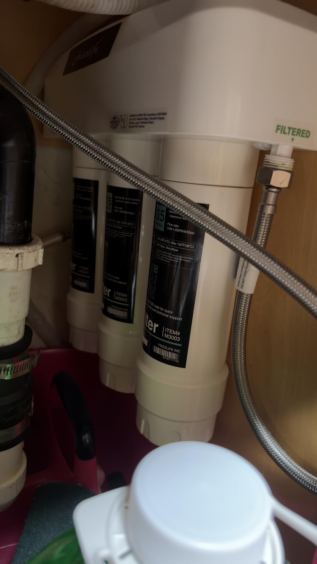 Frizzlife Under Sink Water Filter System, NSF/ANSI 53&42&372 Certified, 8 Layer 0.5 Micron Water Filtration Reduce Chloramine, PFOA/PFOS, Lead, Chlorine, Bad Taste & Odor, Under Counter, SK99-NEW customer photo 1